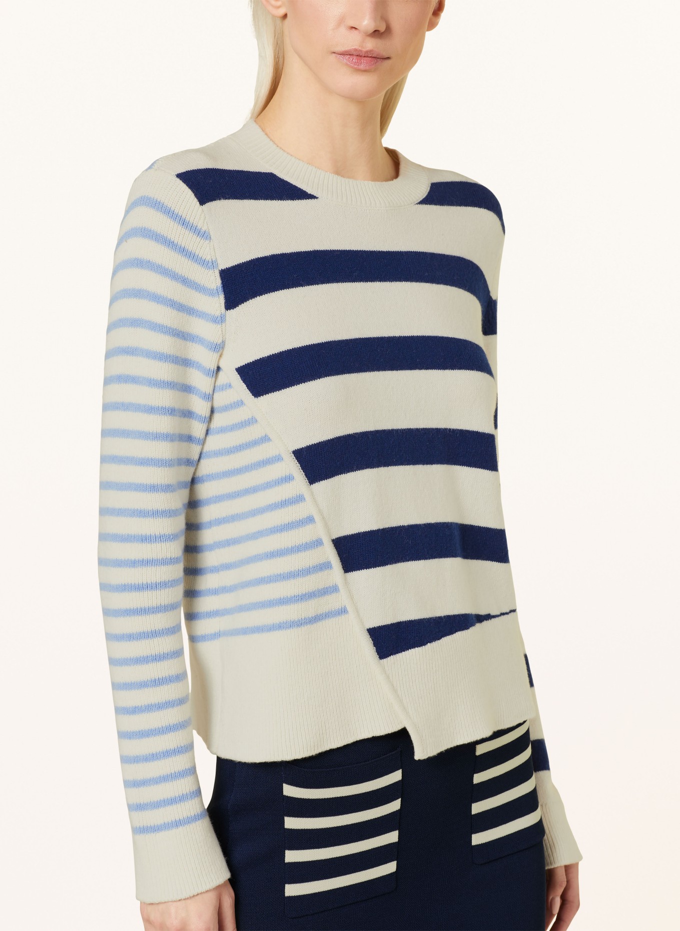 BAUM UND PFERDGARTEN Sweater CENTA, Color: ECRU/ LIGHT BLUE/ DARK BLUE (Image 4)