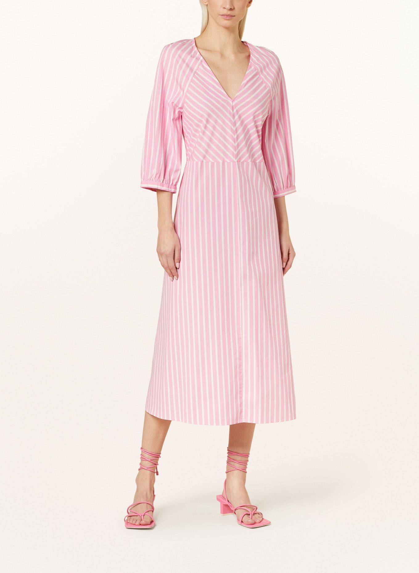 BAUM UND PFERDGARTEN Dress ABA with 3/4 sleeves, Color: PINK/ WHITE (Image 2)