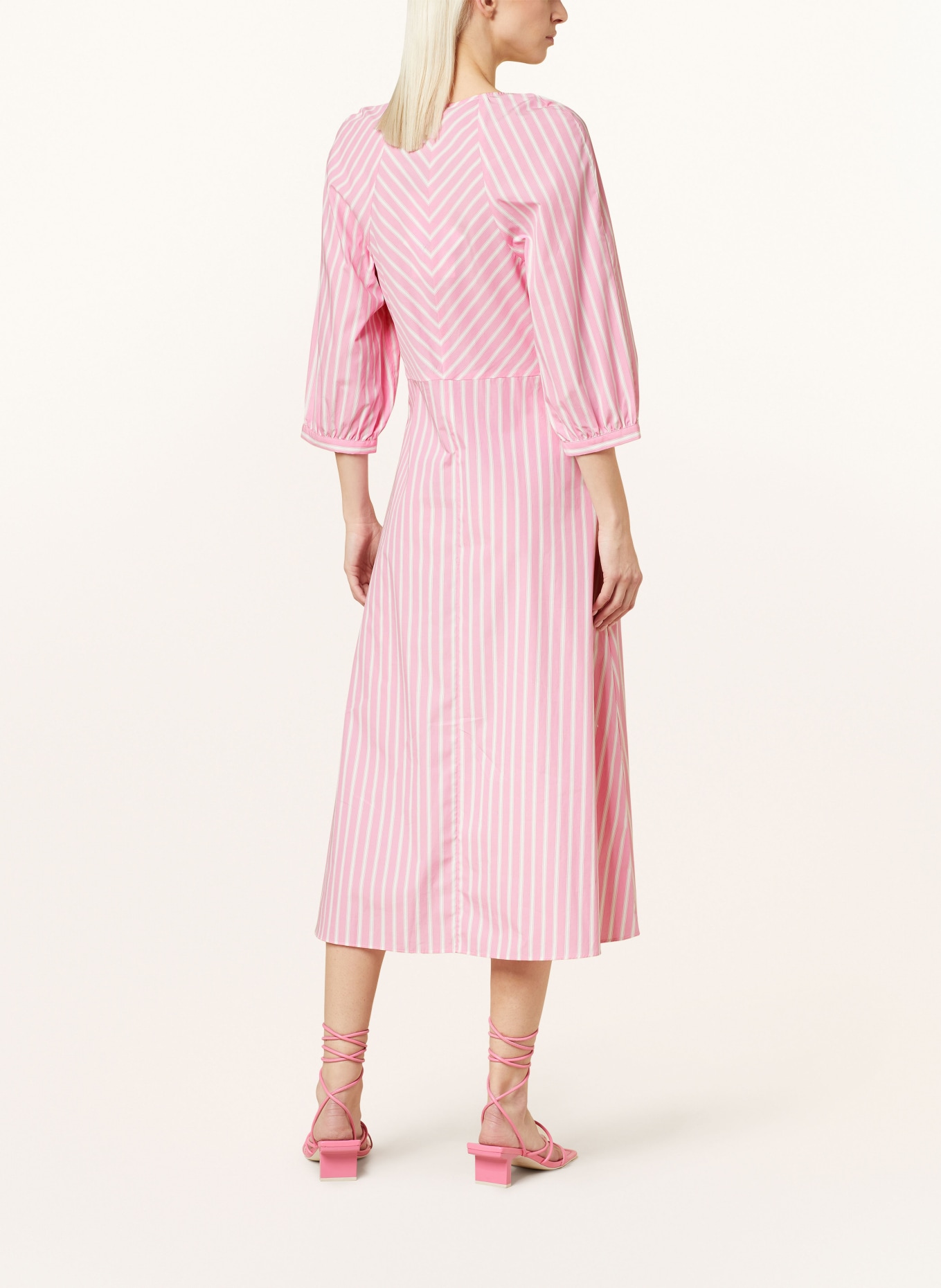 BAUM UND PFERDGARTEN Dress ABA with 3/4 sleeves, Color: PINK/ WHITE (Image 3)
