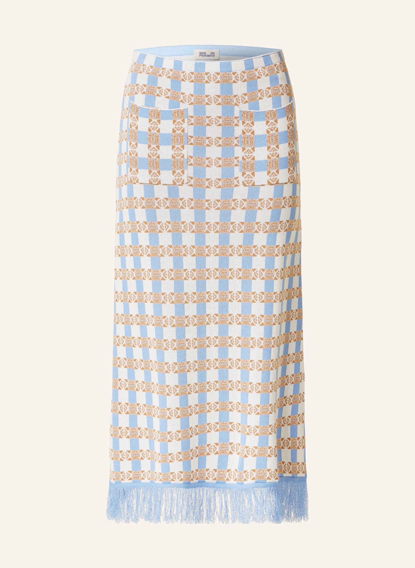 BAUM UND PFERDGARTEN Knit skirt CALLIS, Color: LIGHT BLUE/ BEIGE/ CREAM (Image 1)