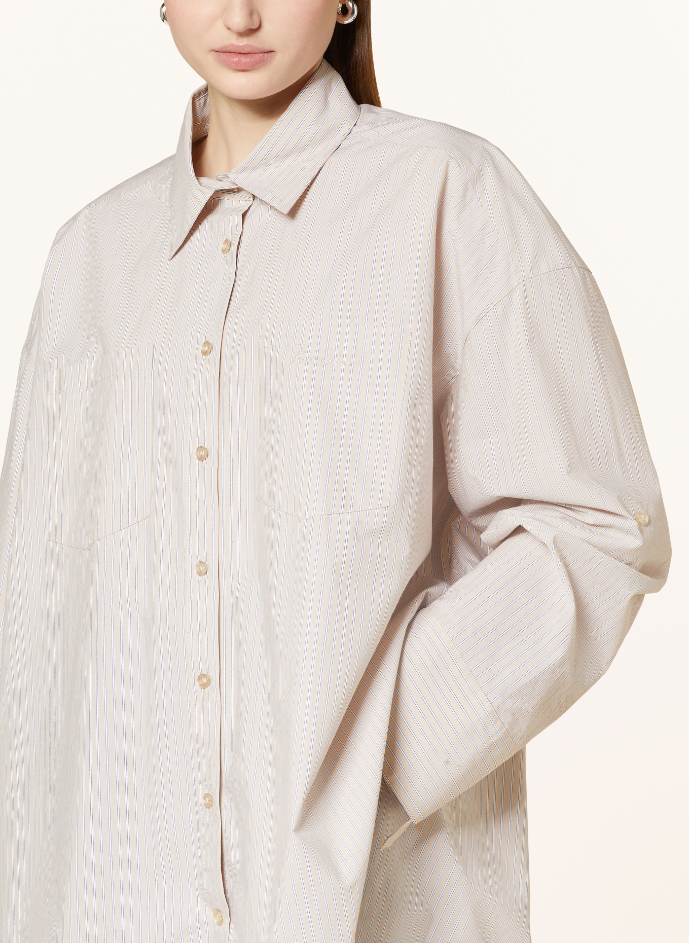 REMAIN Shirt blouse, Color: LIGHT BROWN/ WHITE/ GRAY (Image 4)