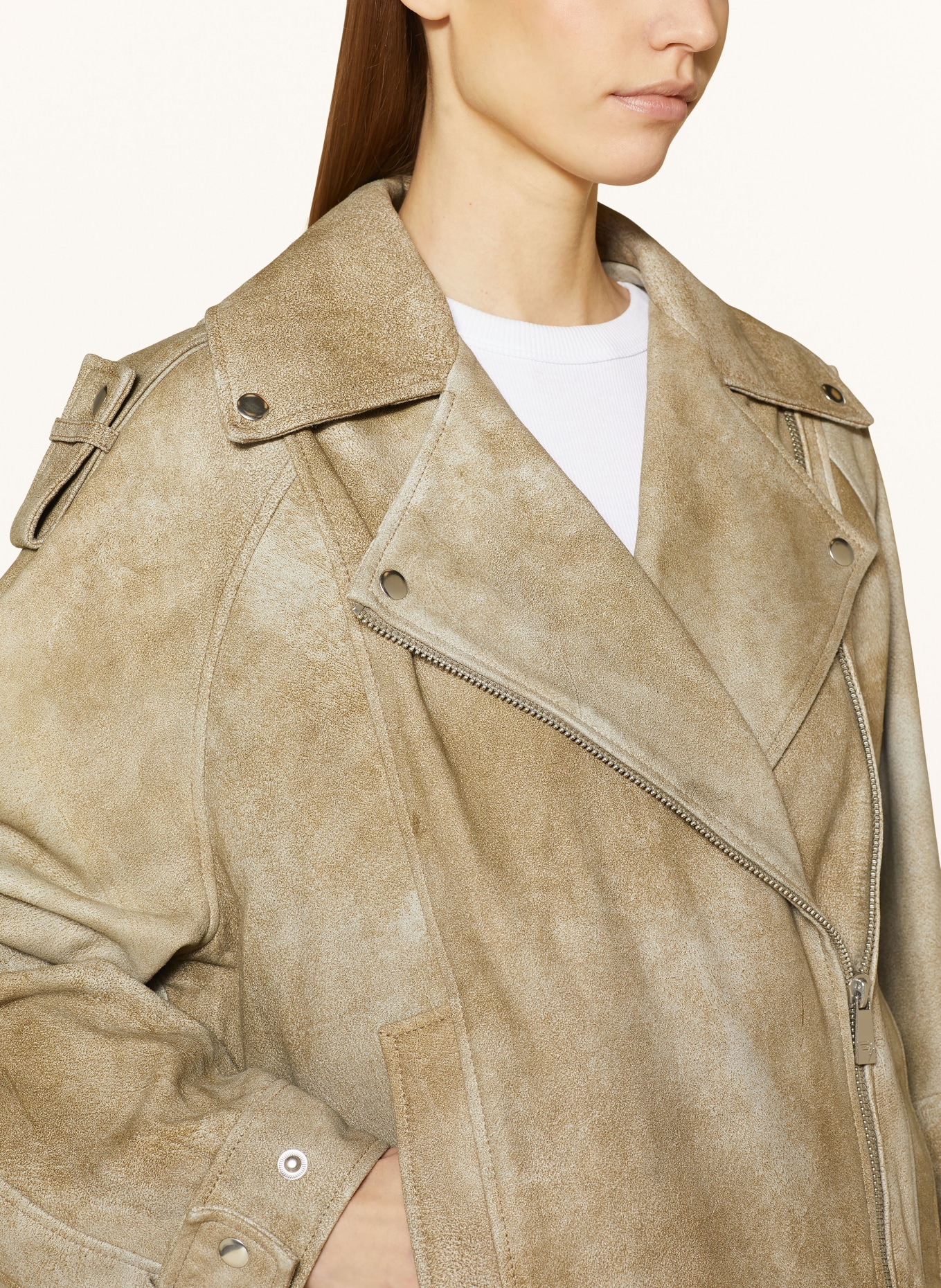 REMAIN Leather jacket, Color: TAUPE (Image 4)