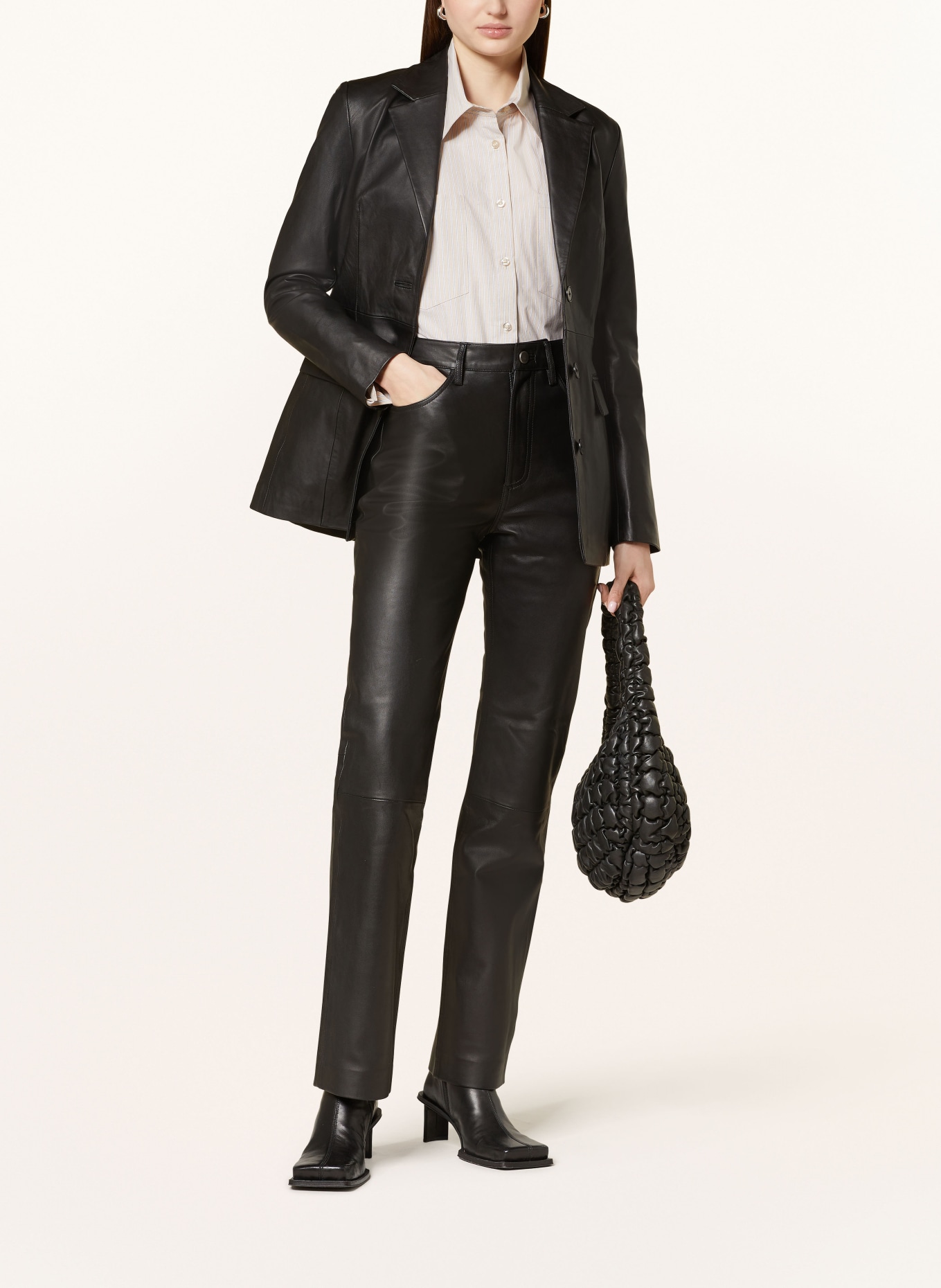 REMAIN Leather trousers, Color: BLACK (Image 2)