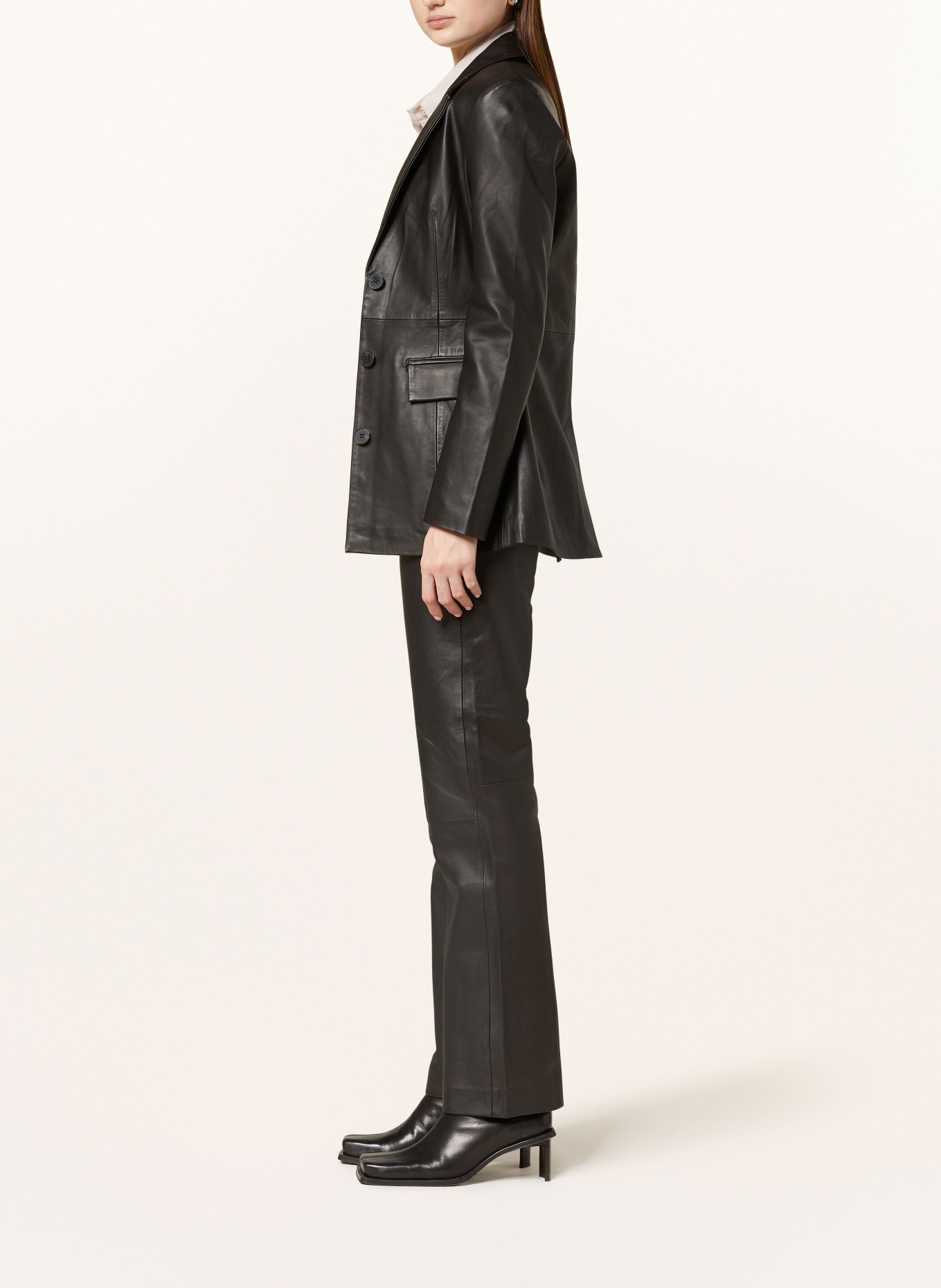 REMAIN Leather trousers, Color: BLACK (Image 4)