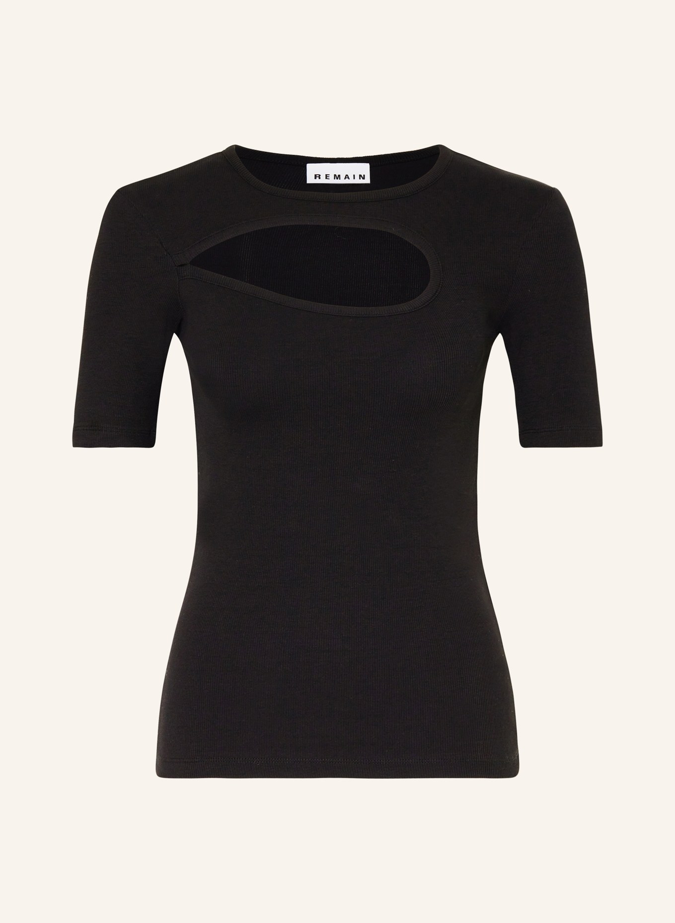 REMAIN T-shirt with cut-out, Color: BLACK (Image 1)