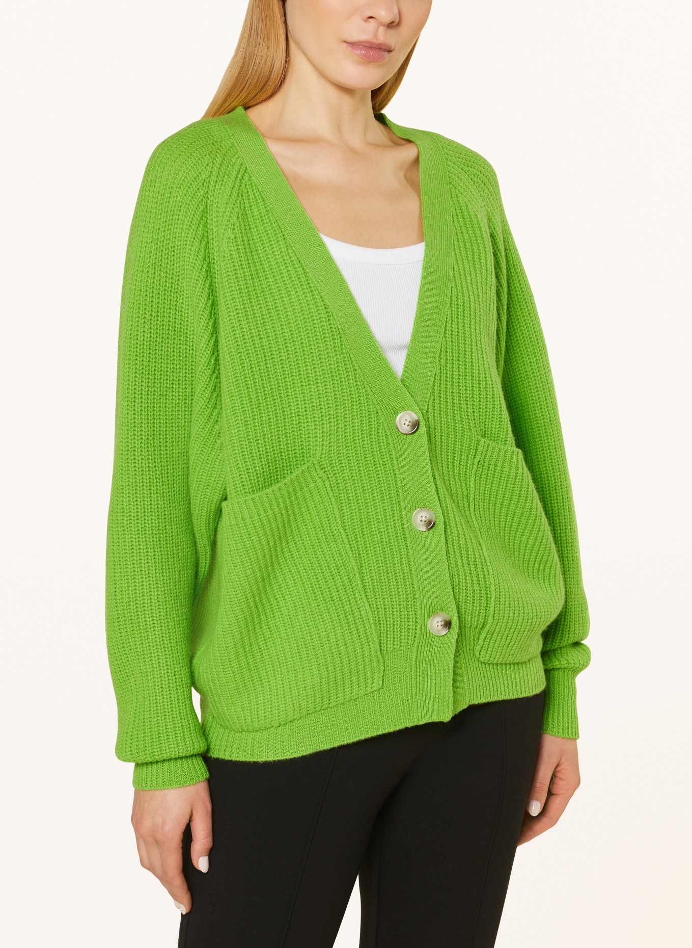 lilienfels Cardigan with cashmere, Color: NEON GREEN (Image 4)