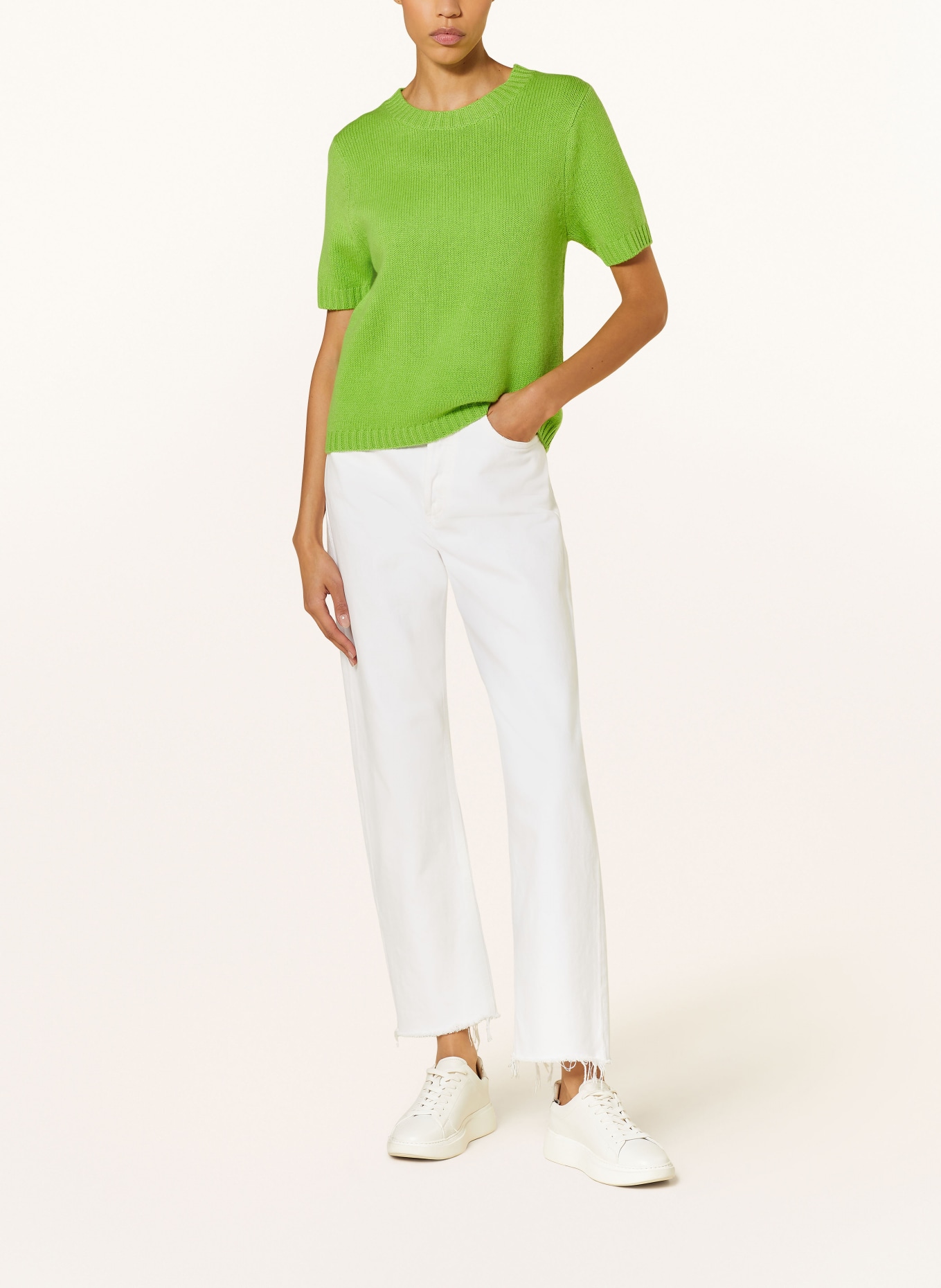 lilienfels Knit shirt with cashmere, Color: LIGHT GREEN (Image 2)