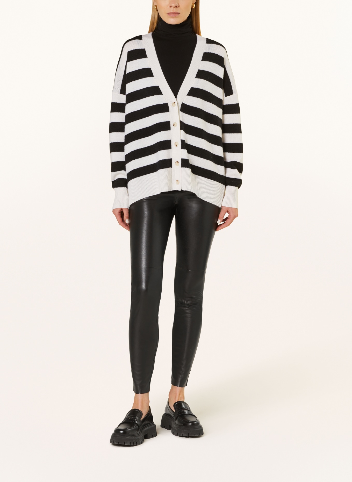 lilienfels Cardigan with cashmere, Color: WHITE/ BLACK (Image 2)