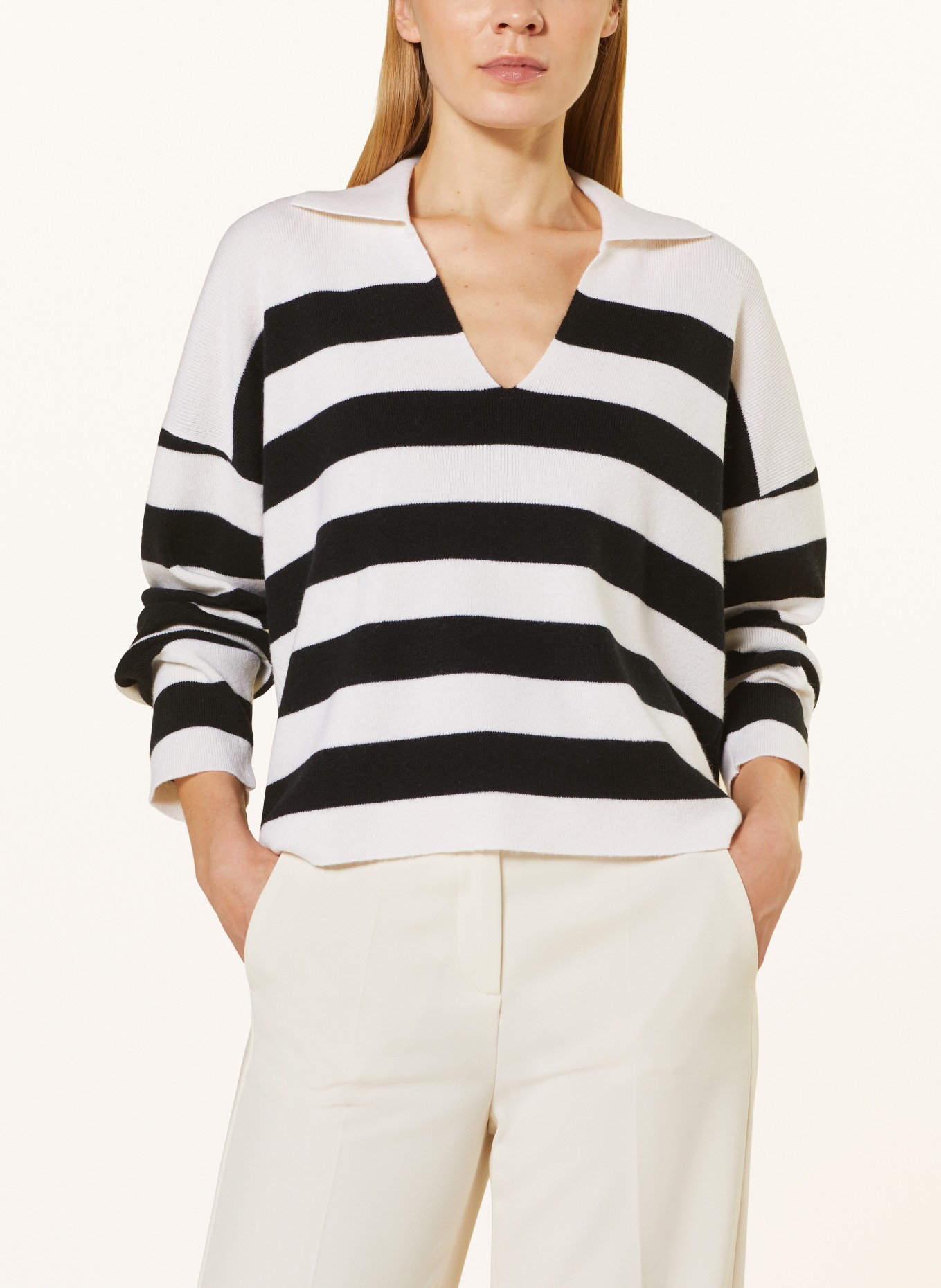 lilienfels Sweater with cashmere, Color: WHITE/ BLACK (Image 4)