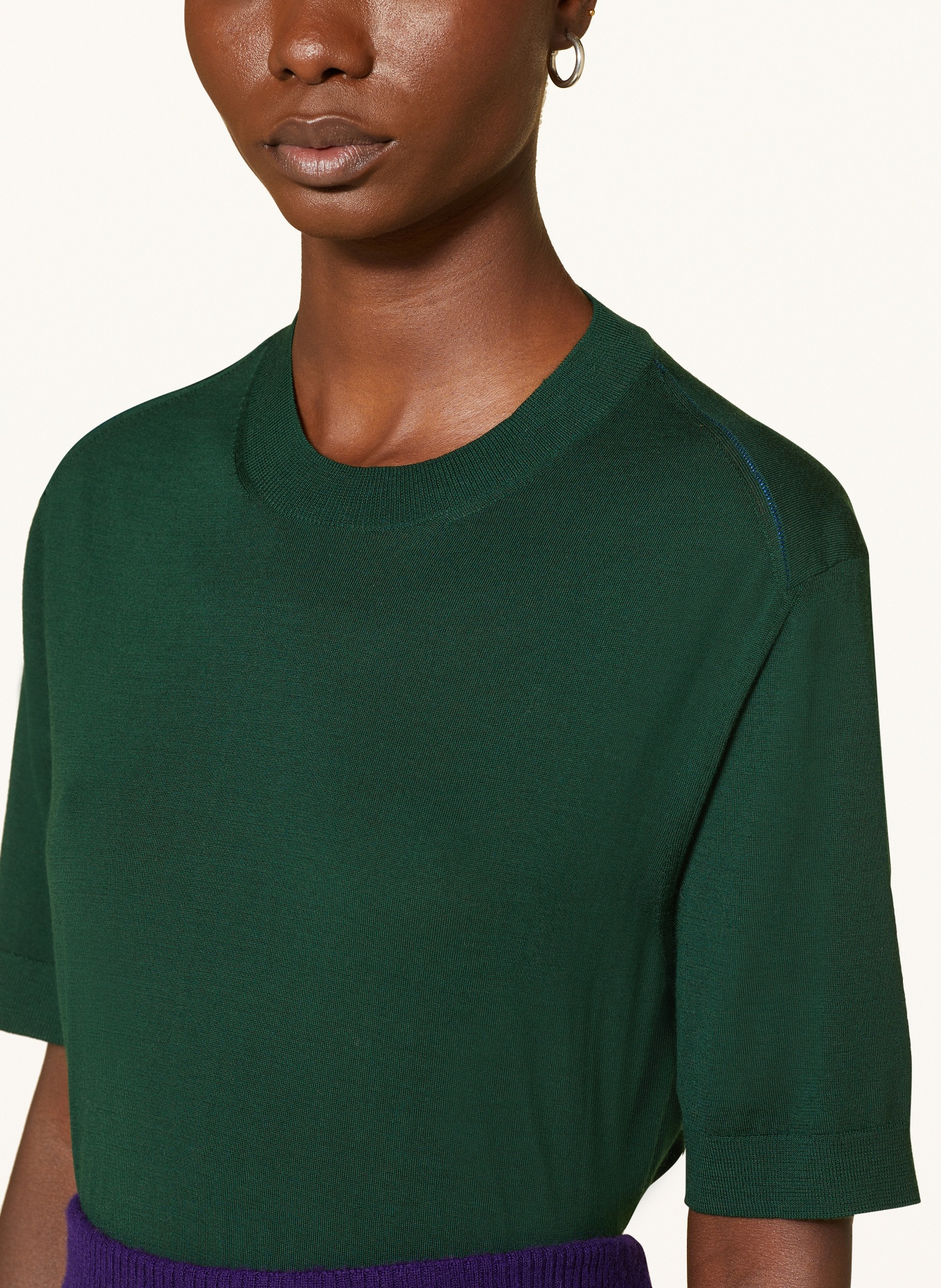 BURBERRY Dzianinowa koszulka, Kolor: CIEMNOZIELONY (Obrazek 4)