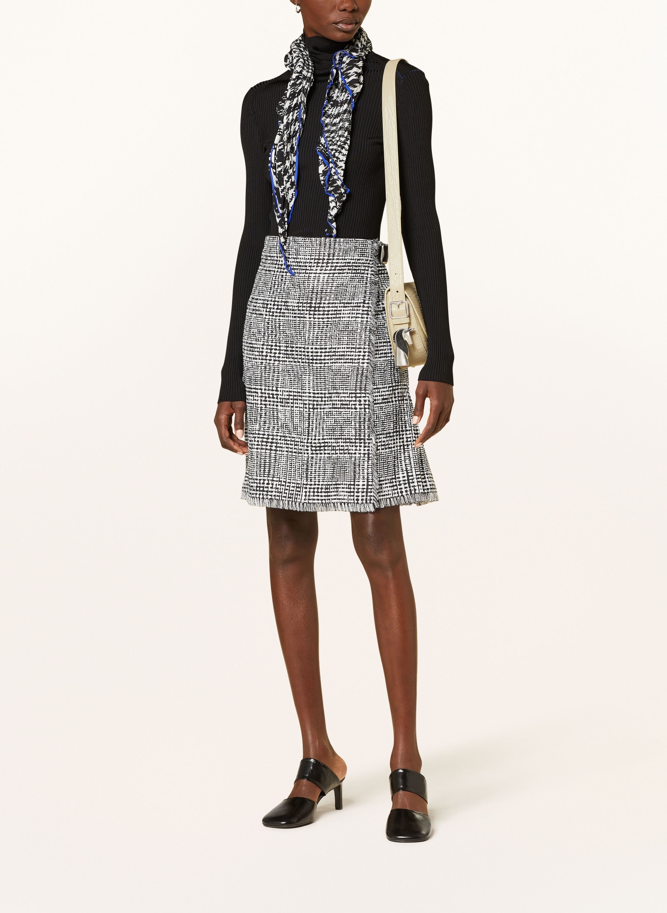 BURBERRY Skirt in wrap look, Color: BLACK/ WHITE (Image 2)