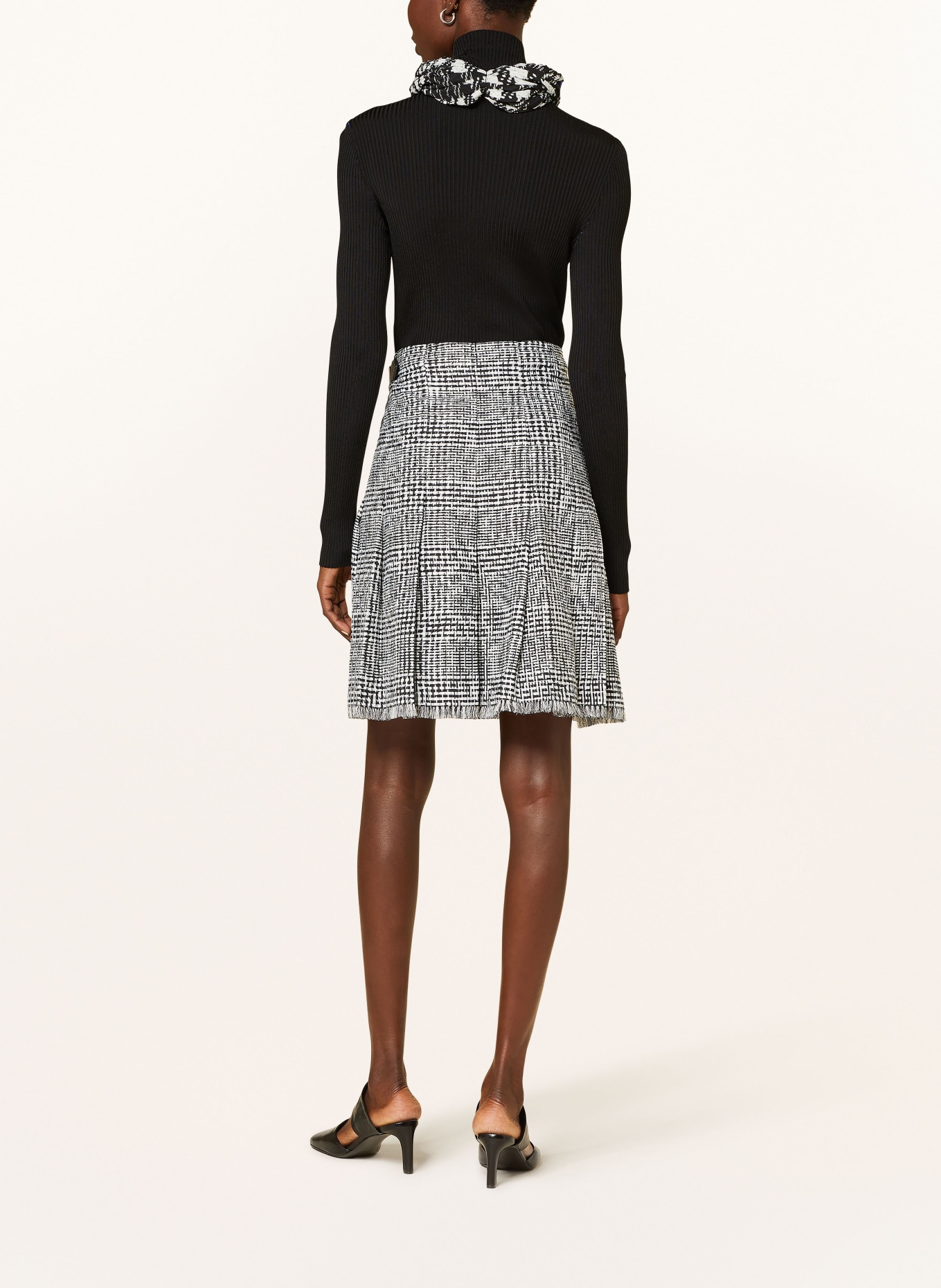 BURBERRY Skirt in wrap look, Color: BLACK/ WHITE (Image 3)