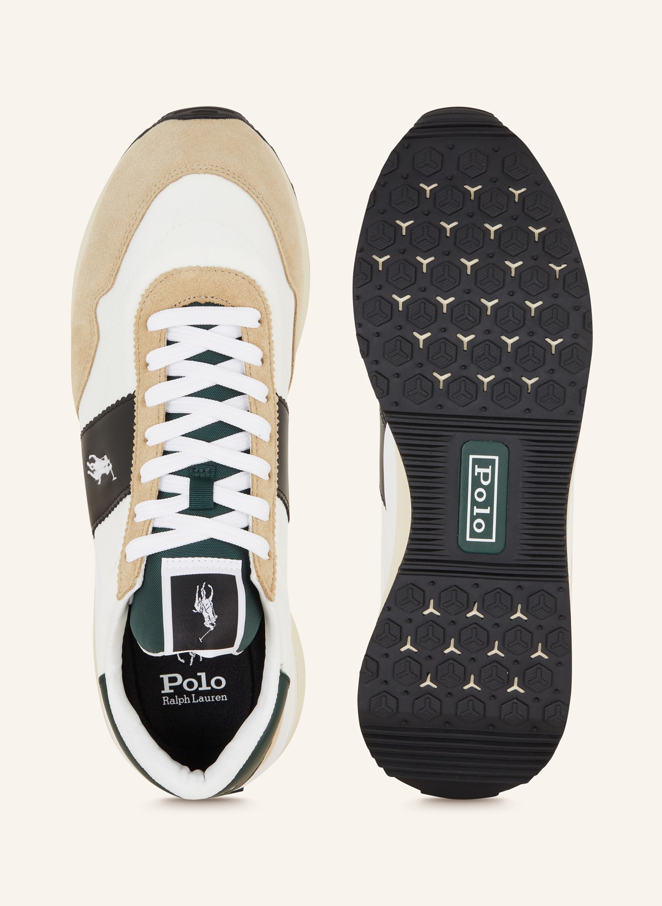POLO RALPH LAUREN Sneakers, Color: WHITE/ DARK GREEN/ BEIGE (Image 5)