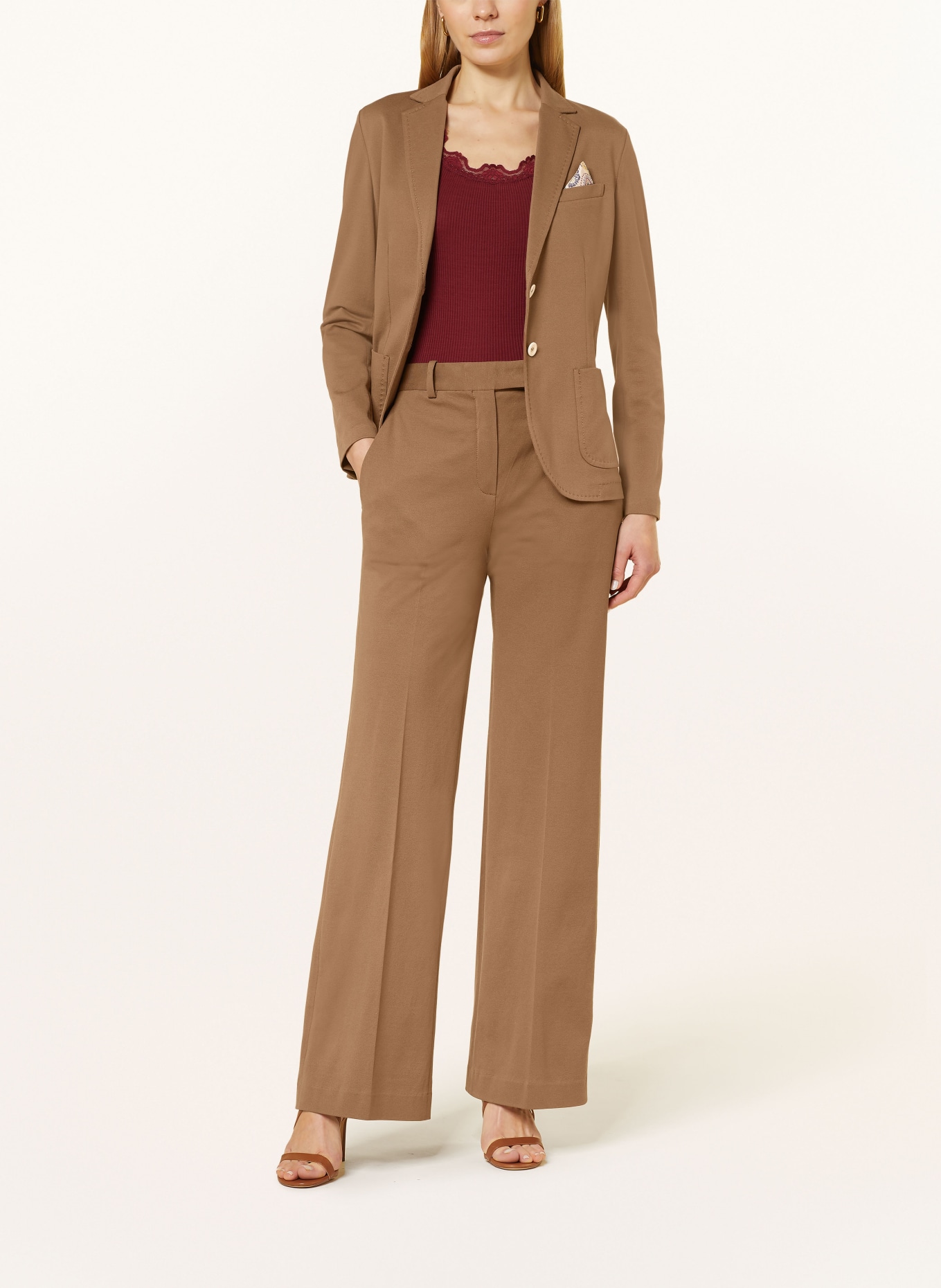 CIRCOLO 1901 Wide leg trousers in piqué, Color: BROWN (Image 2)