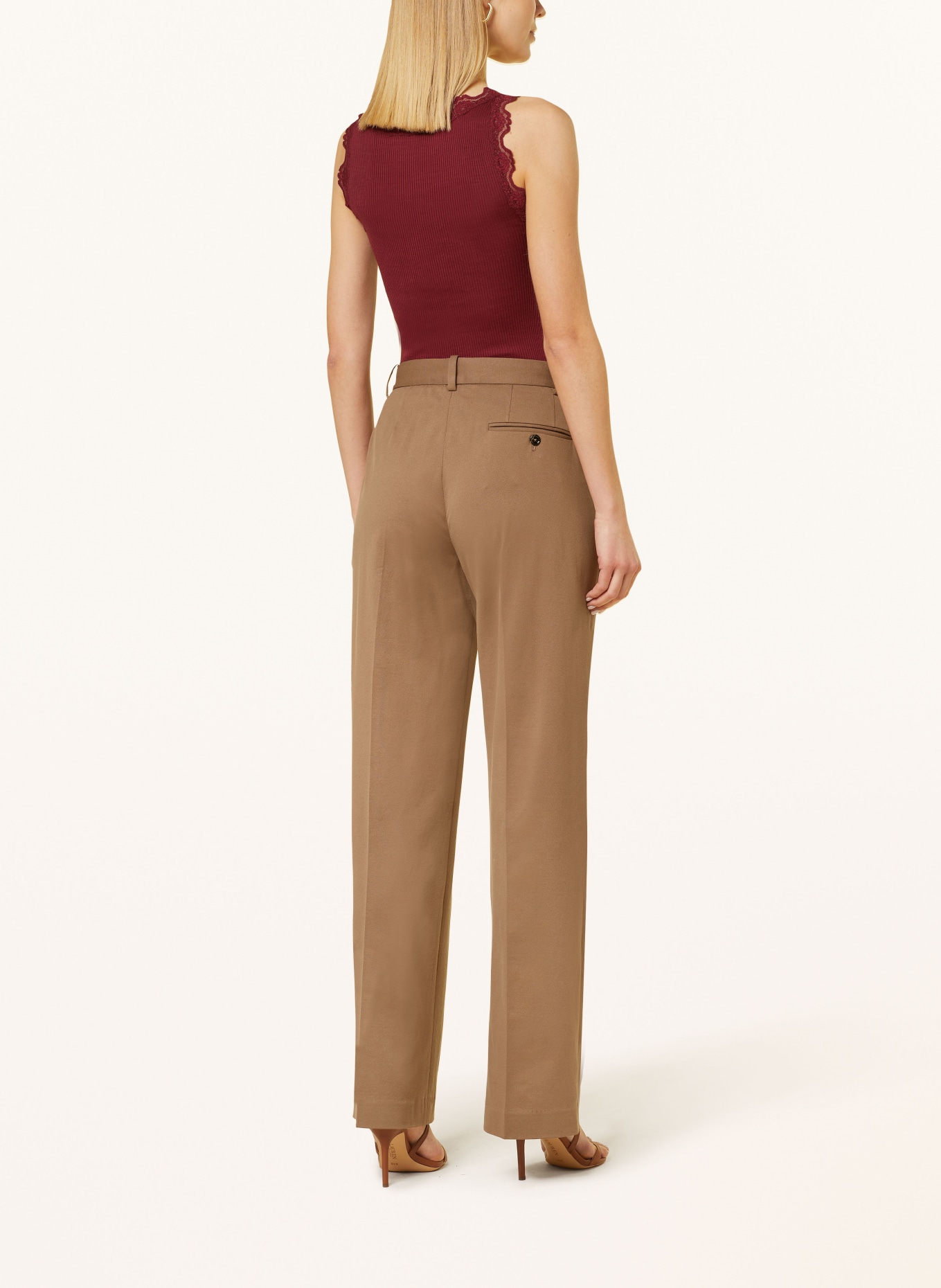 CIRCOLO 1901 Wide leg trousers in piqué, Color: BROWN (Image 3)