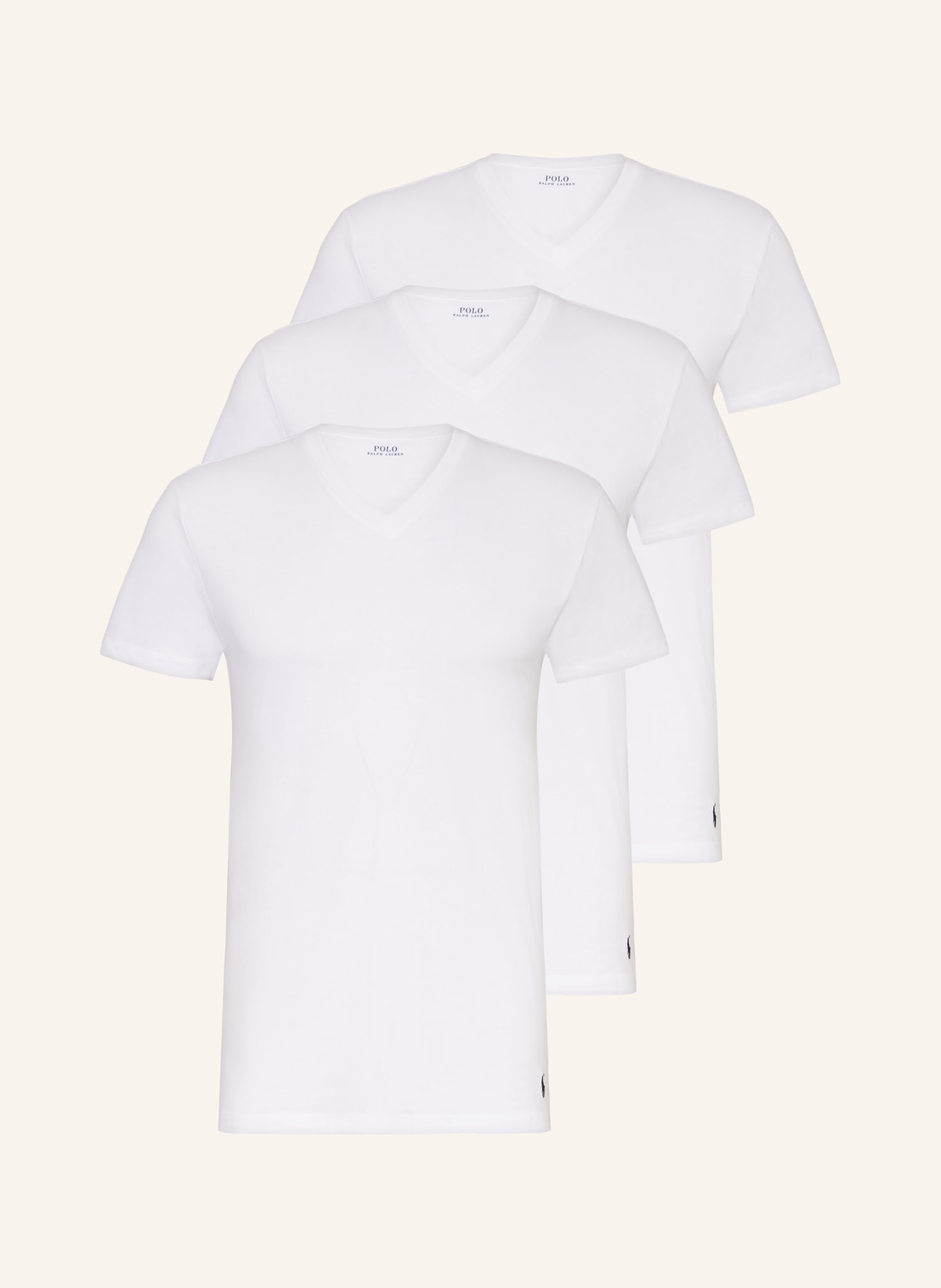 POLO RALPH LAUREN 3-pack V-neck shirts, Color: WHITE (Image 1)