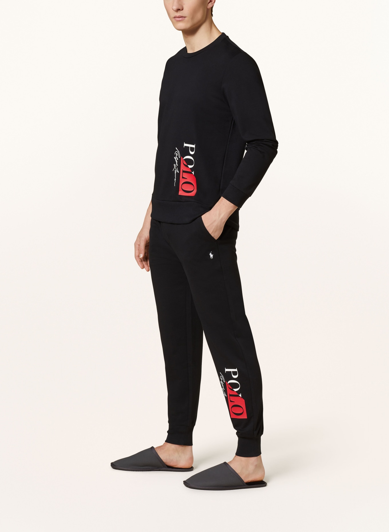 POLO RALPH LAUREN Lounge pants in black/ red/ white