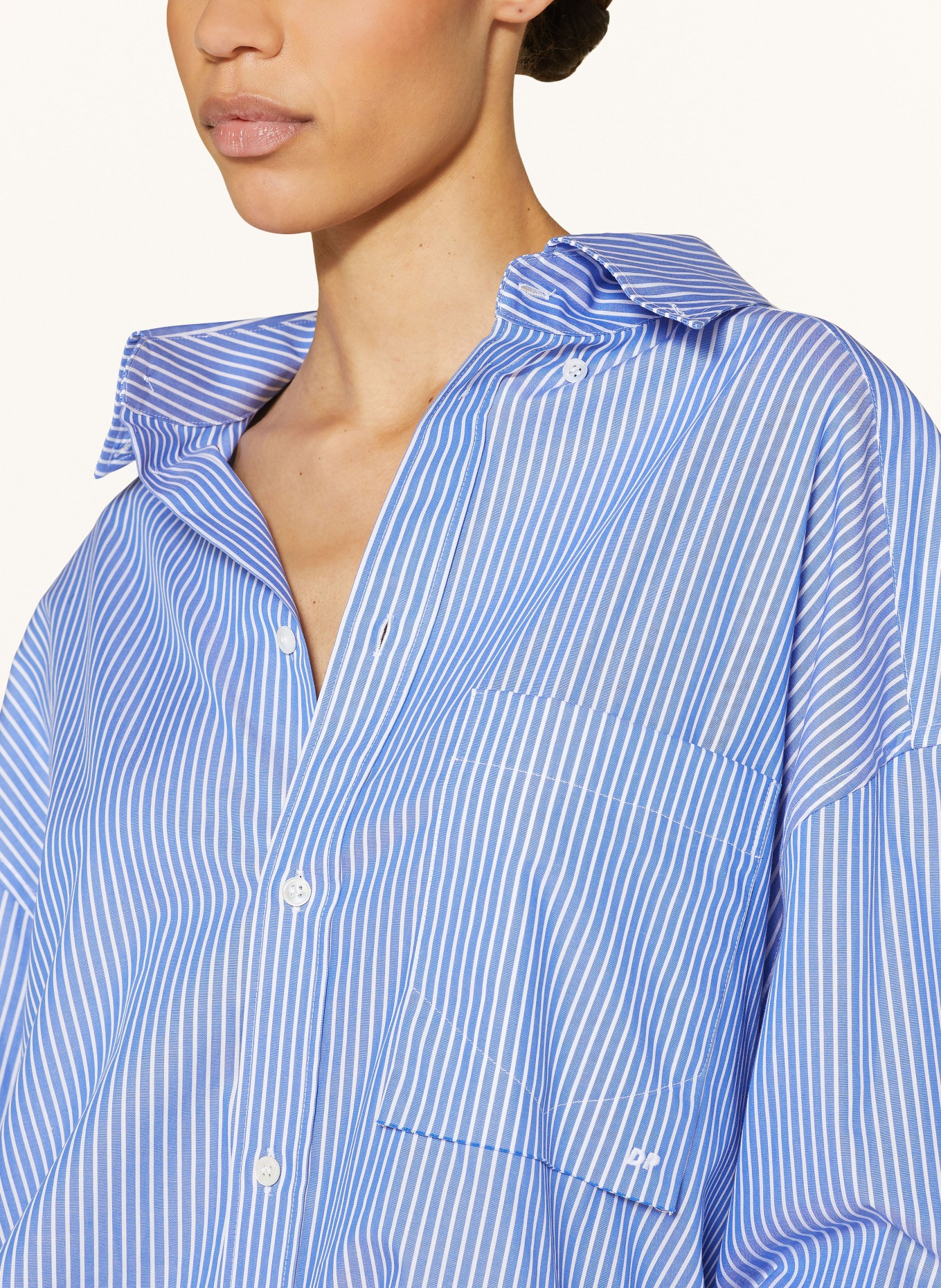 DARKPARK Oversized-Hemdbluse NATHALIE, Farbe: BLAU/ WEISS (Bild 4)