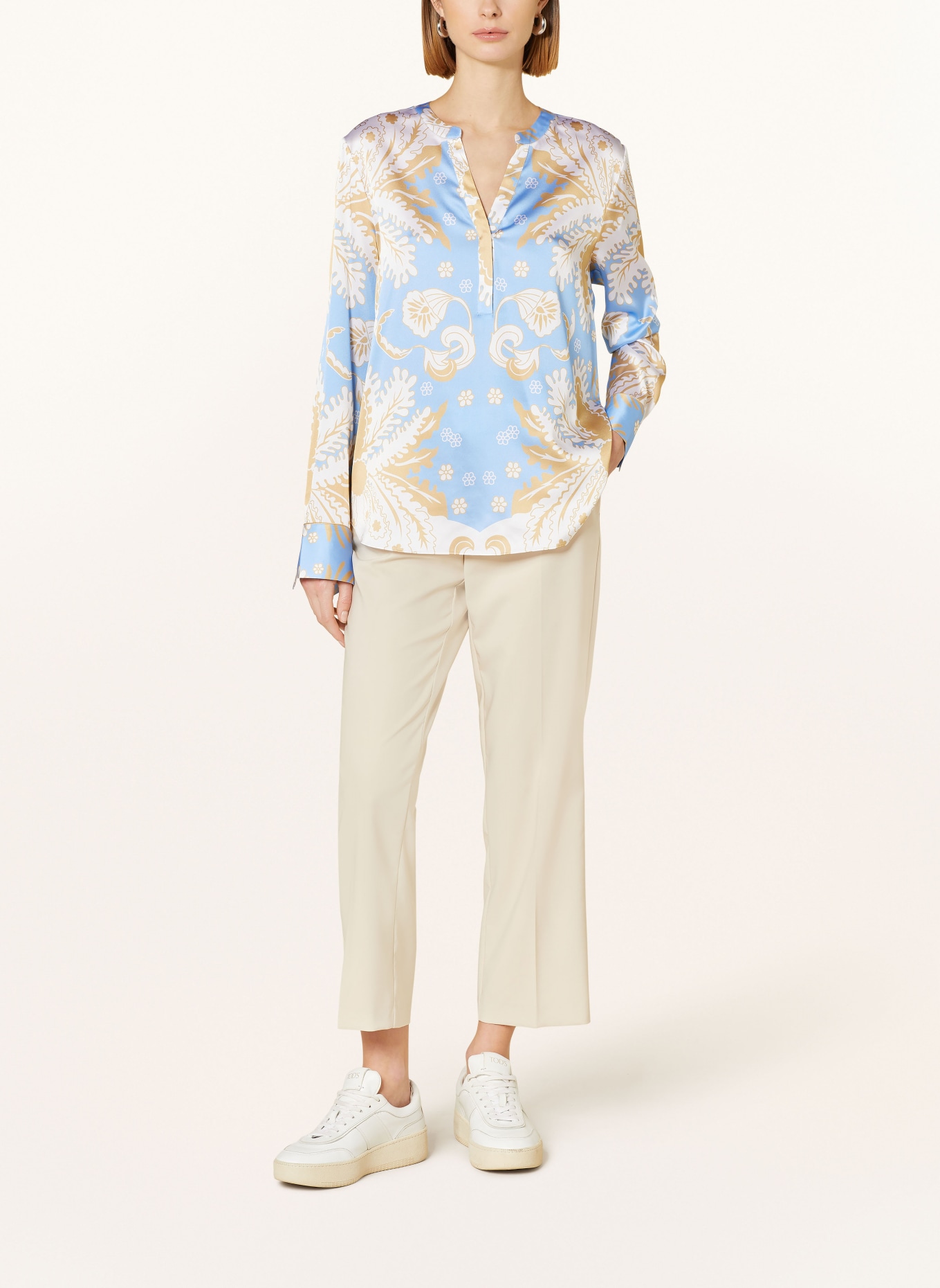 HERZEN'S ANGELEGENHEIT Shirt blouse in silk, Color: LIGHT BLUE/ WHITE/ LIGHT BROWN (Image 2)