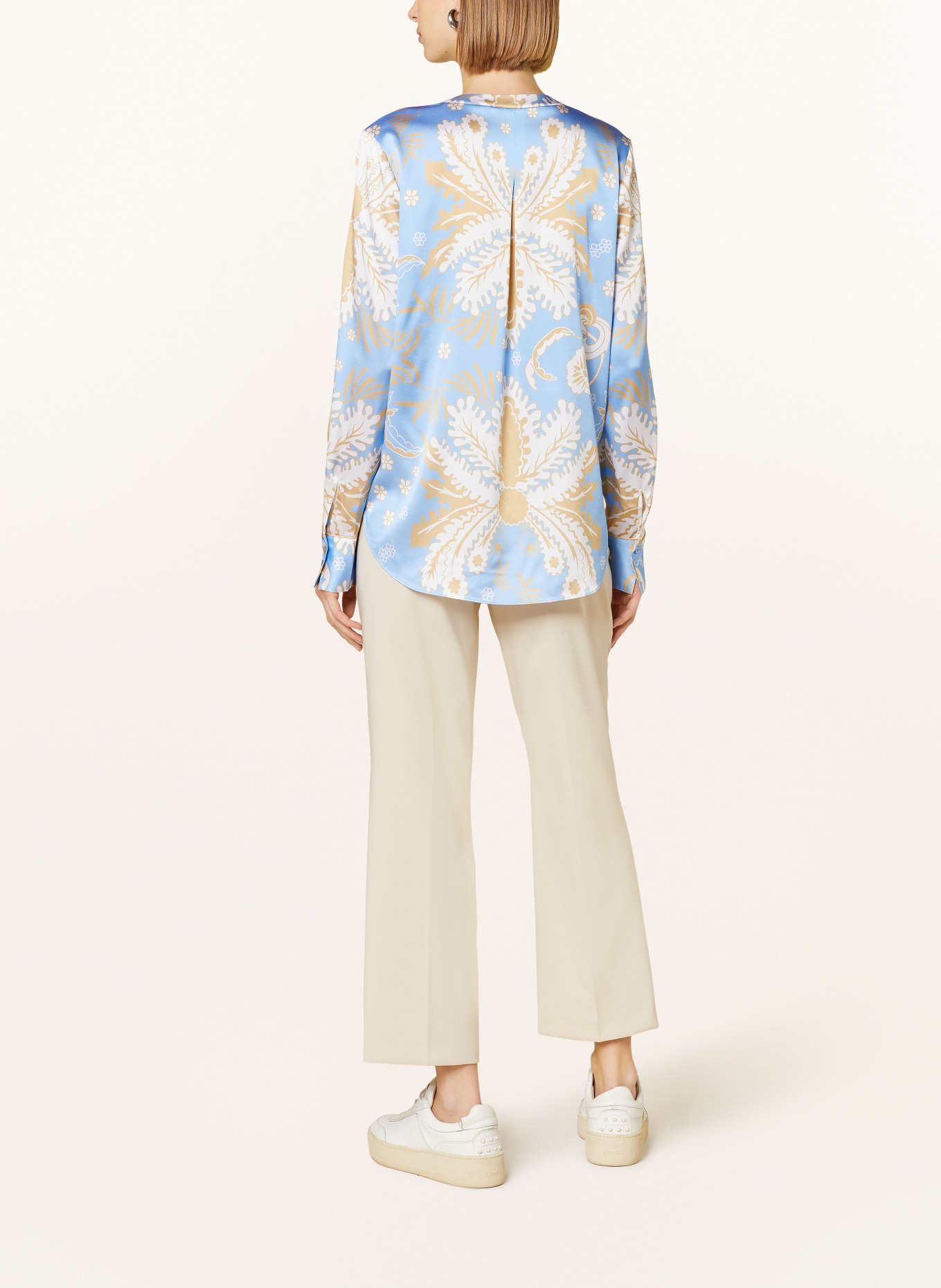 HERZEN'S ANGELEGENHEIT Shirt blouse in silk, Color: LIGHT BLUE/ WHITE/ LIGHT BROWN (Image 3)