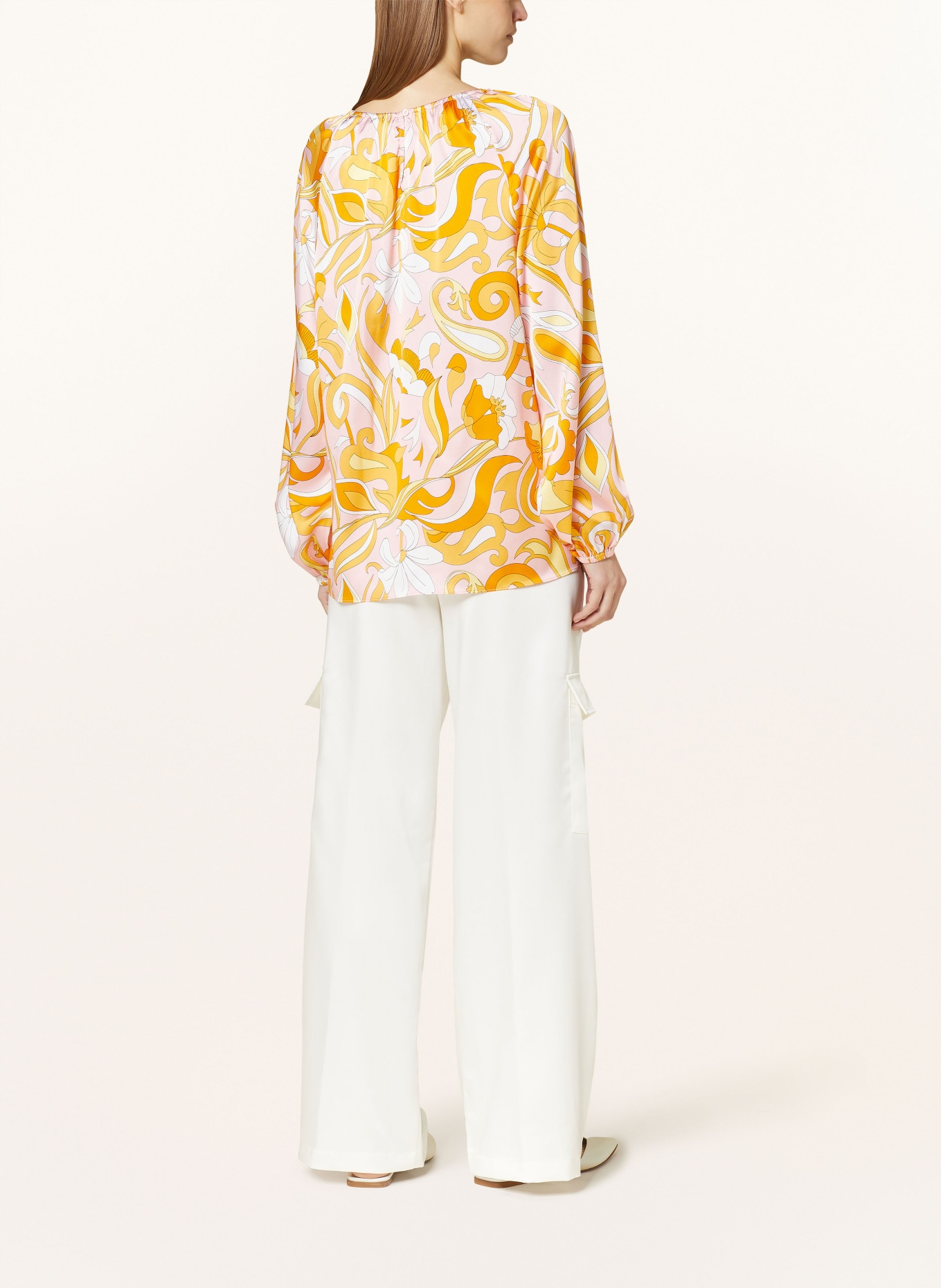 HERZEN'S ANGELEGENHEIT Shirt blouse in silk with cut-outs, Color: ROSE/ ORANGE/ YELLOW (Image 3)
