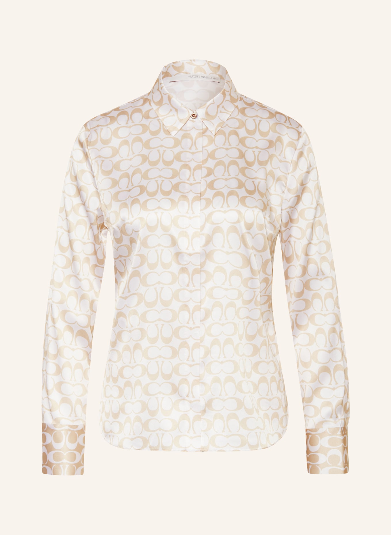 HERZEN'S ANGELEGENHEIT Shirt blouse in silk, Color: ECRU/ BEIGE (Image 1)