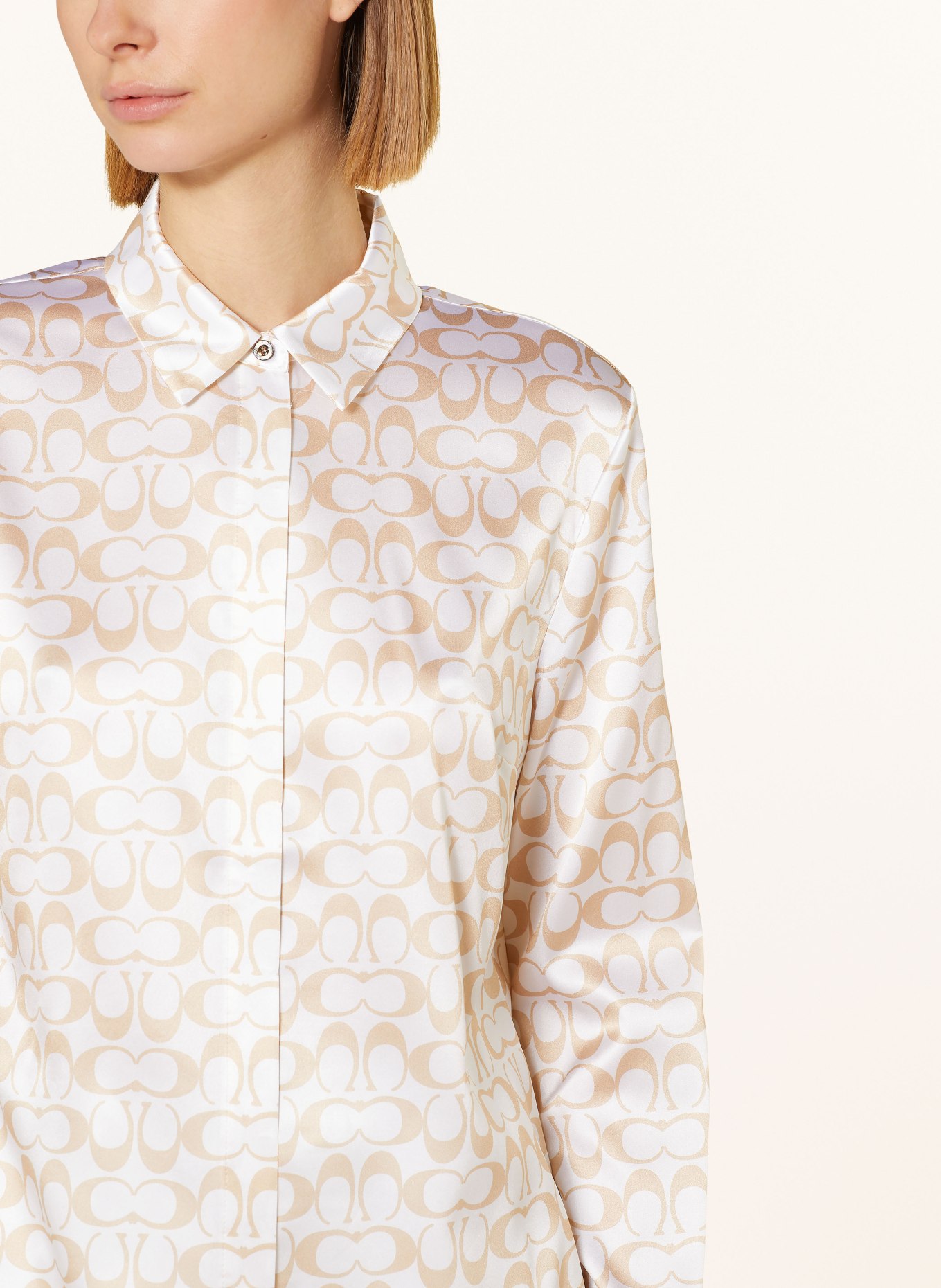HERZEN'S ANGELEGENHEIT Shirt blouse in silk, Color: ECRU/ BEIGE (Image 4)