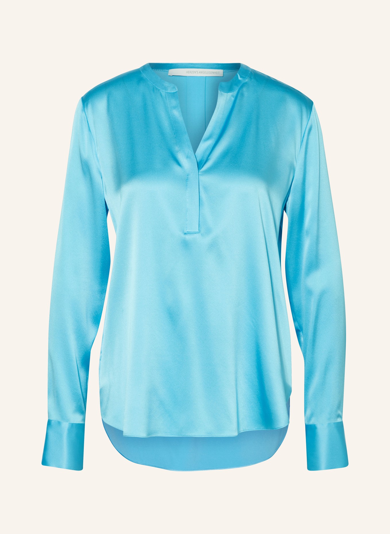 HERZEN'S ANGELEGENHEIT Blusenshirt aus Seide, Farbe: TÜRKIS (Bild 1)