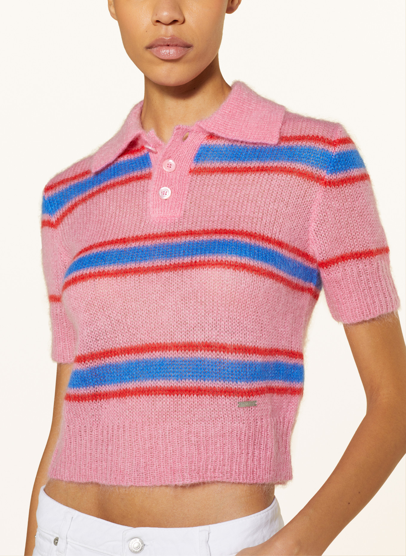 DSQUARED2 Strickshirt mit Mohair, Farbe: PINK/ ROT/ BLAU (Bild 4)