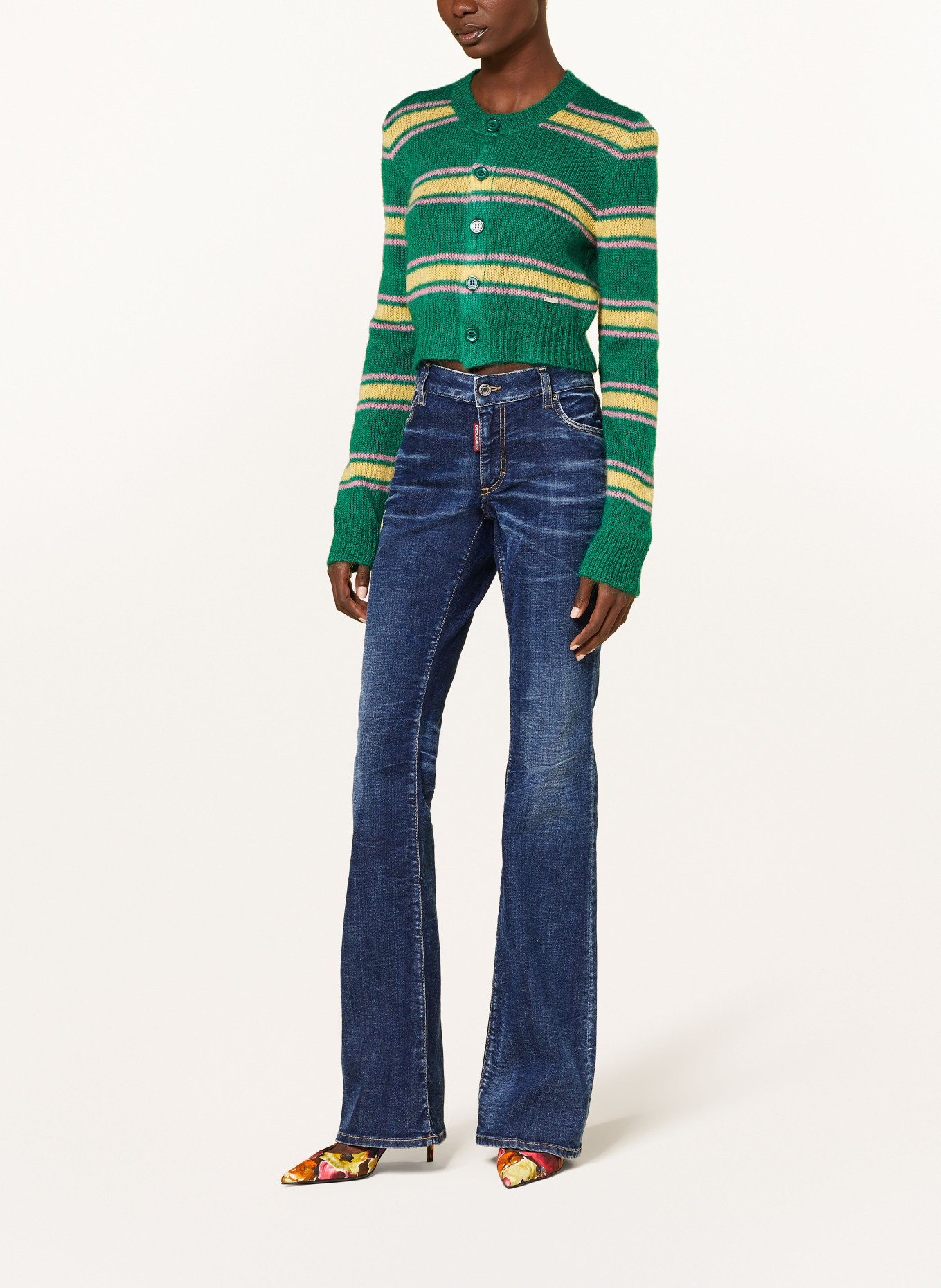 DSQUARED2 Cardigan, Color: GREEN/ PINK/ LIGHT YELLOW (Image 2)