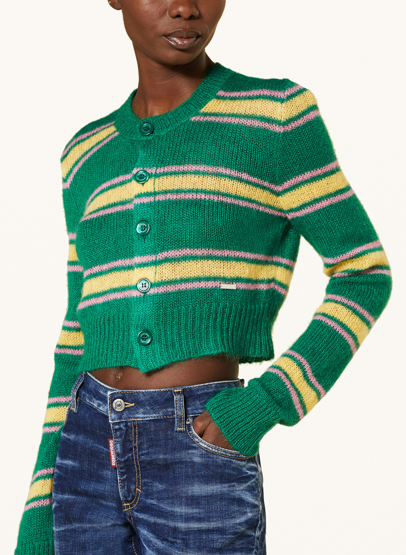 DSQUARED2 Cardigan in green pink light yellow