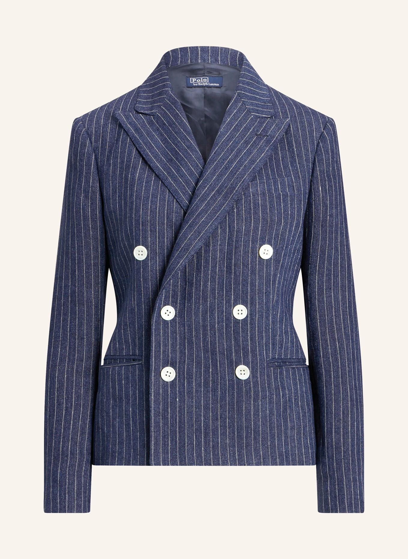 POLO RALPH LAUREN Linen blazer, Color: DARK BLUE/ WHITE (Image 1)