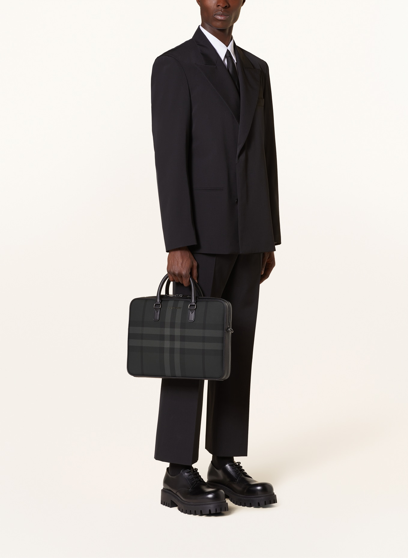 BURBERRY Business bag AINSWORTH, Color: BLACK/ GRAY (Image 4)