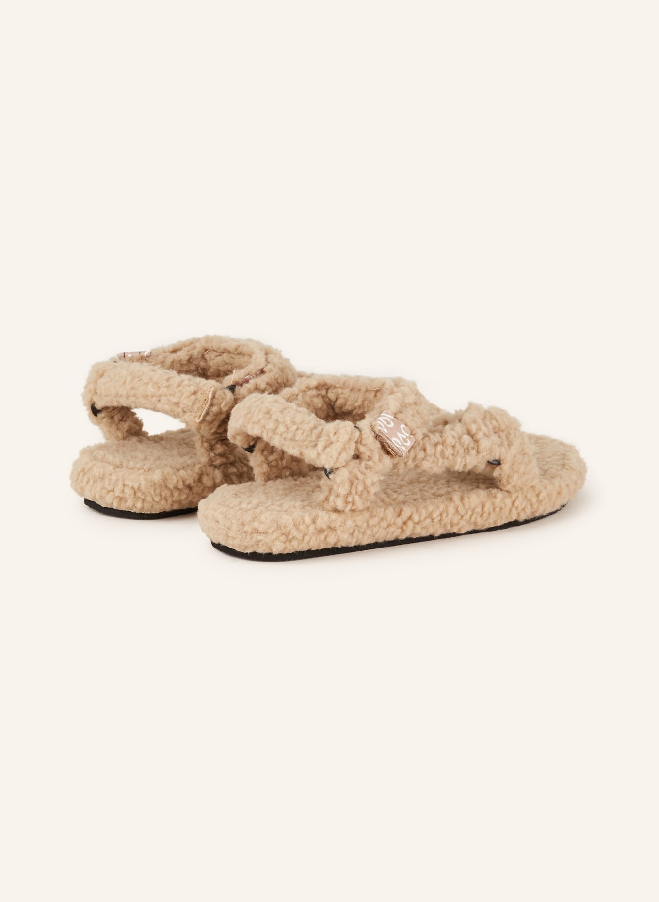 ARIZONA LOVE Sandalen TREKKY mit Teddyfell, Farbe: BEIGE (Bild 2)