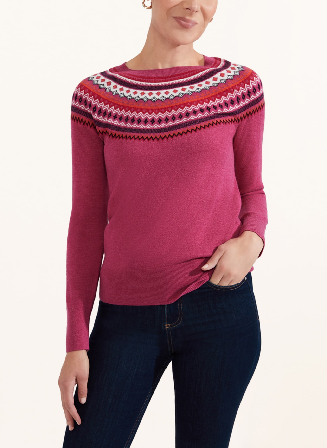 HOBBS Sweater GRETA, Color: PINK/ ECRU/ BLACK (Image 2)
