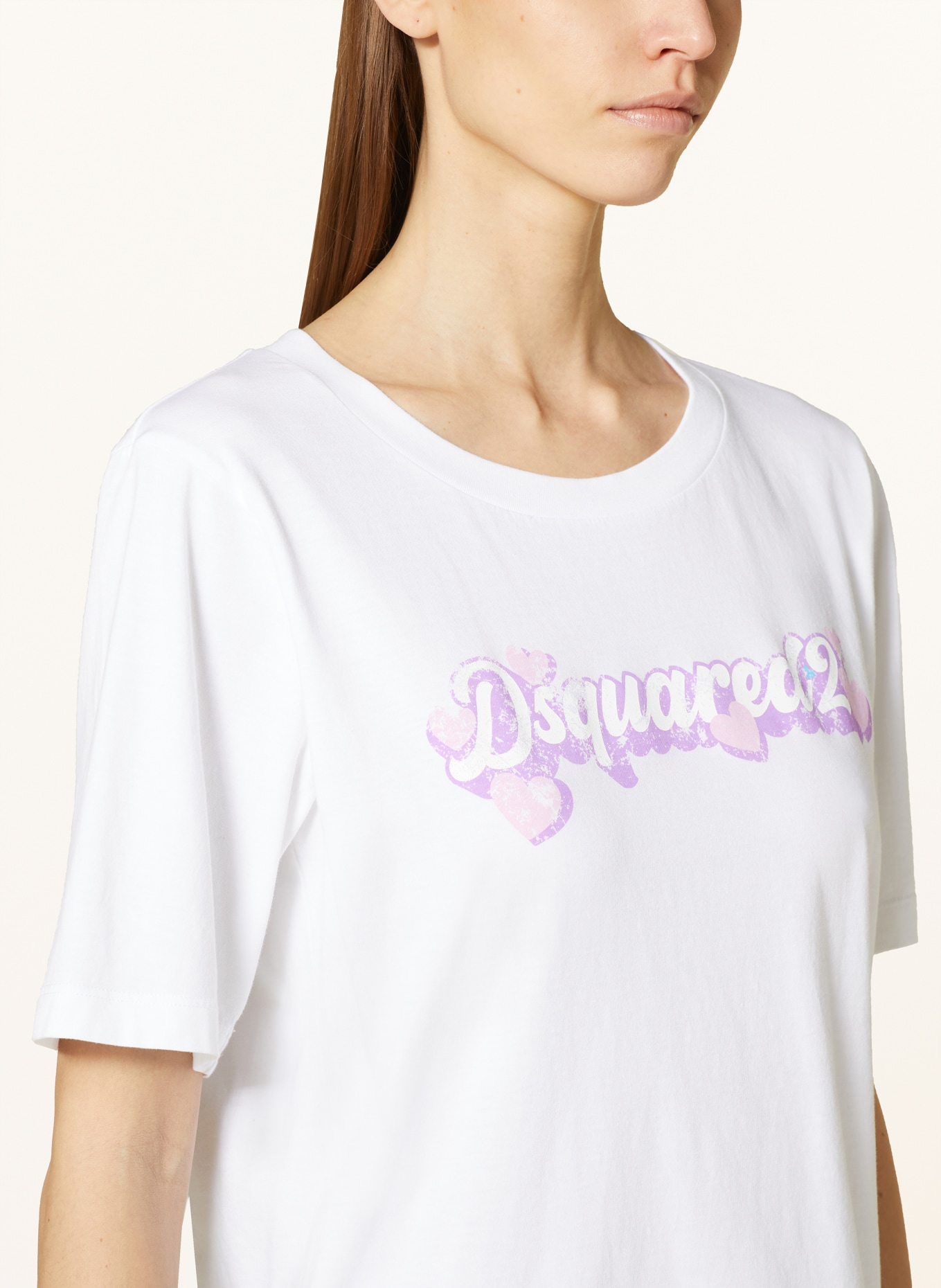 DSQUARED2 T-Shirt, Farbe: WEISS/ ROSA/ LILA (Bild 4)