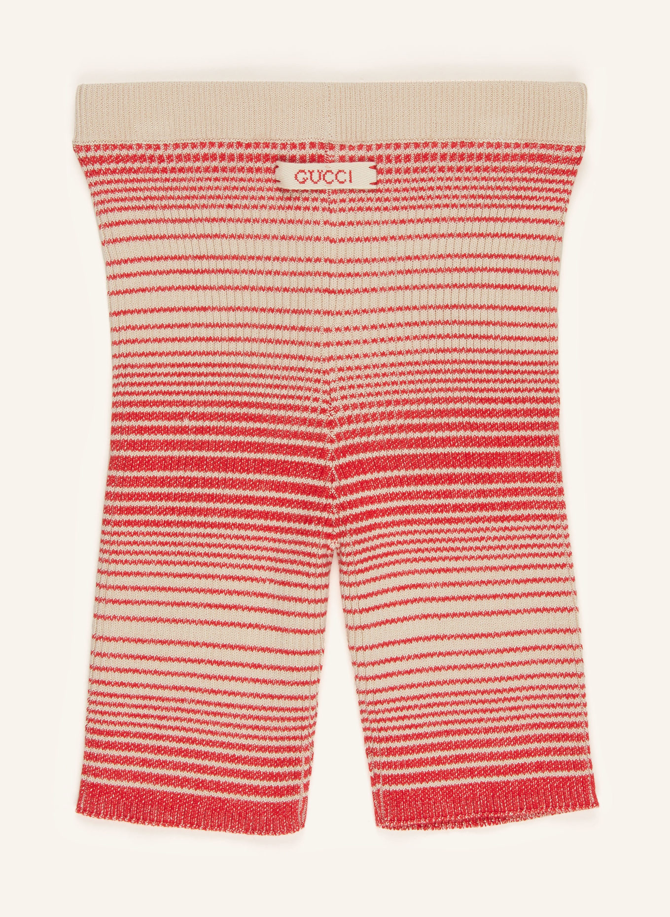 GUCCI Spodnie z dzianiny, Kolor: KREMOWY/ CZERWONY (Obrazek 2)