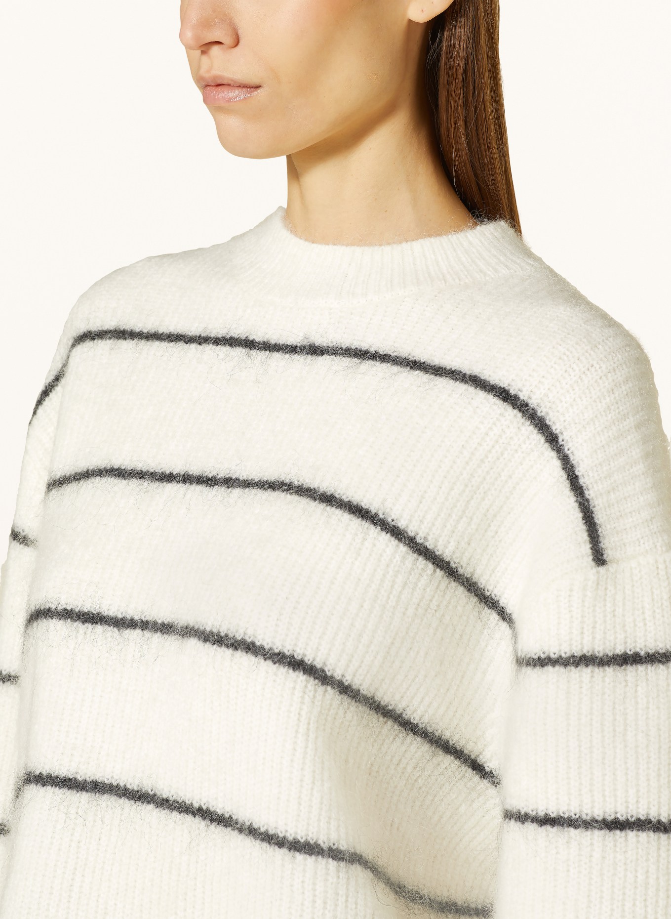 COS Sweater with mohair, Color: WHITE/ BLACK (Image 4)