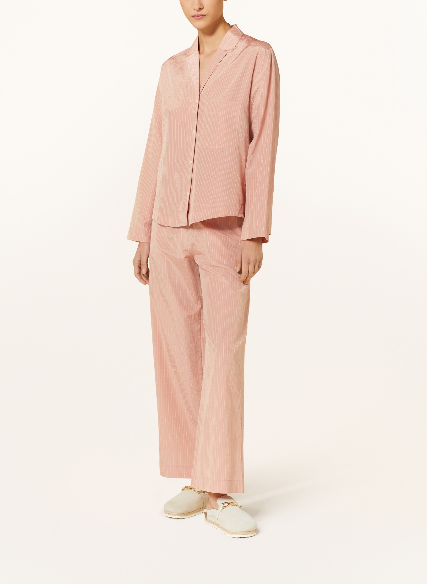 COS Pajama shirt with silk, Color: LIGHT ORANGE (Image 2)