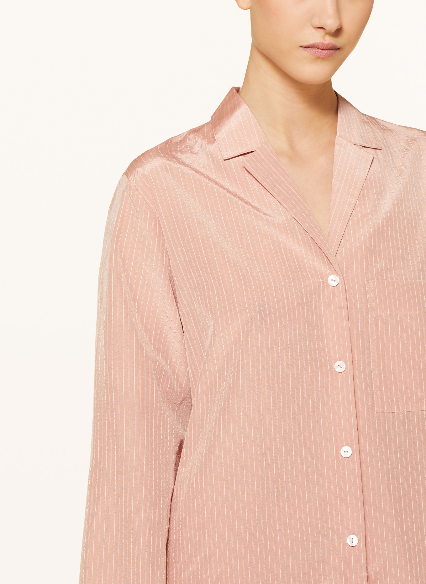 COS Pajama shirt with silk, Color: LIGHT ORANGE (Image 4)