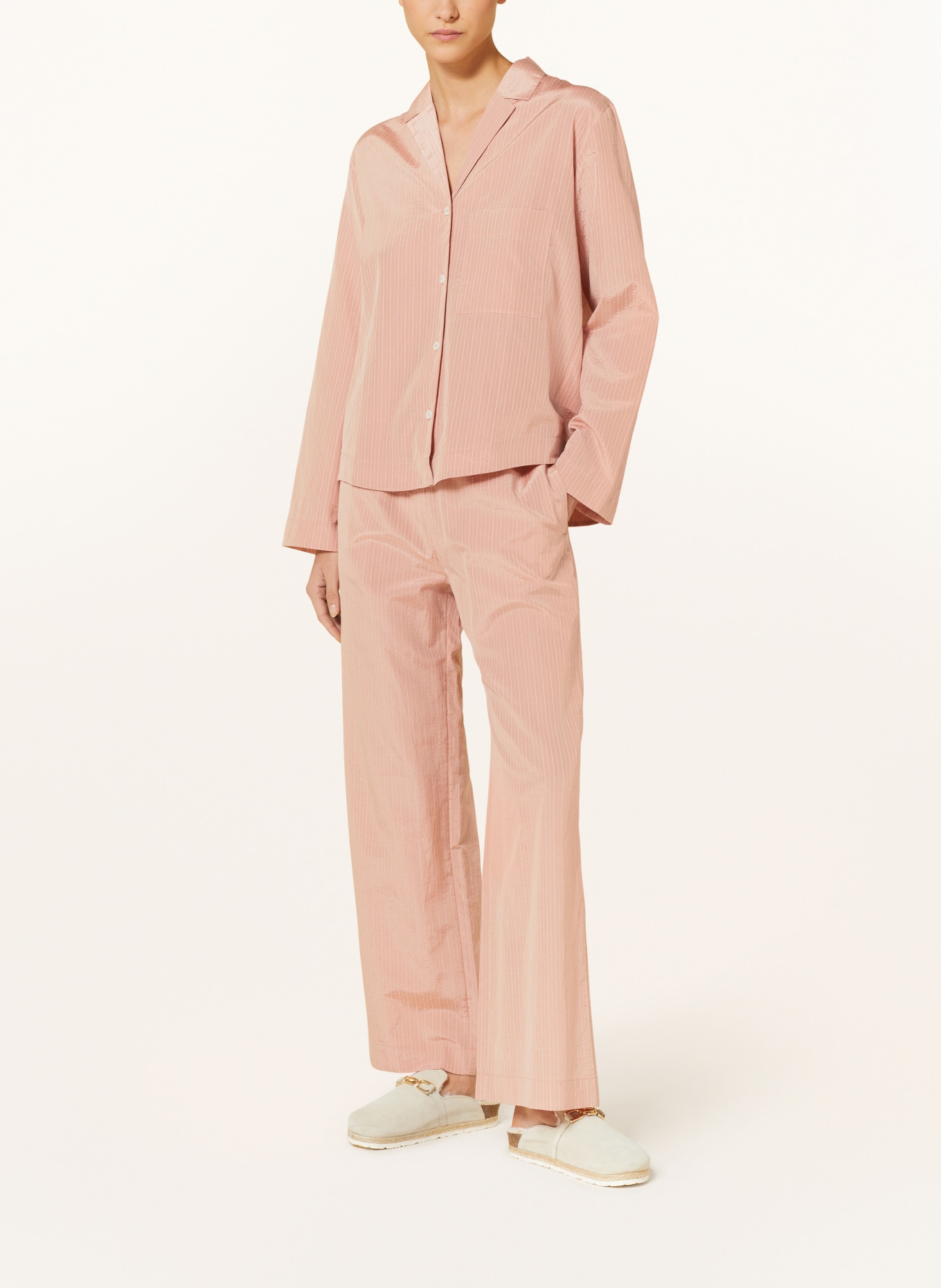 COS Pyžamové kalhoty s hedvábím a třpytivou přízí, Barva: TMAVĚ ORANŽOVÁ (Obrázek 2)