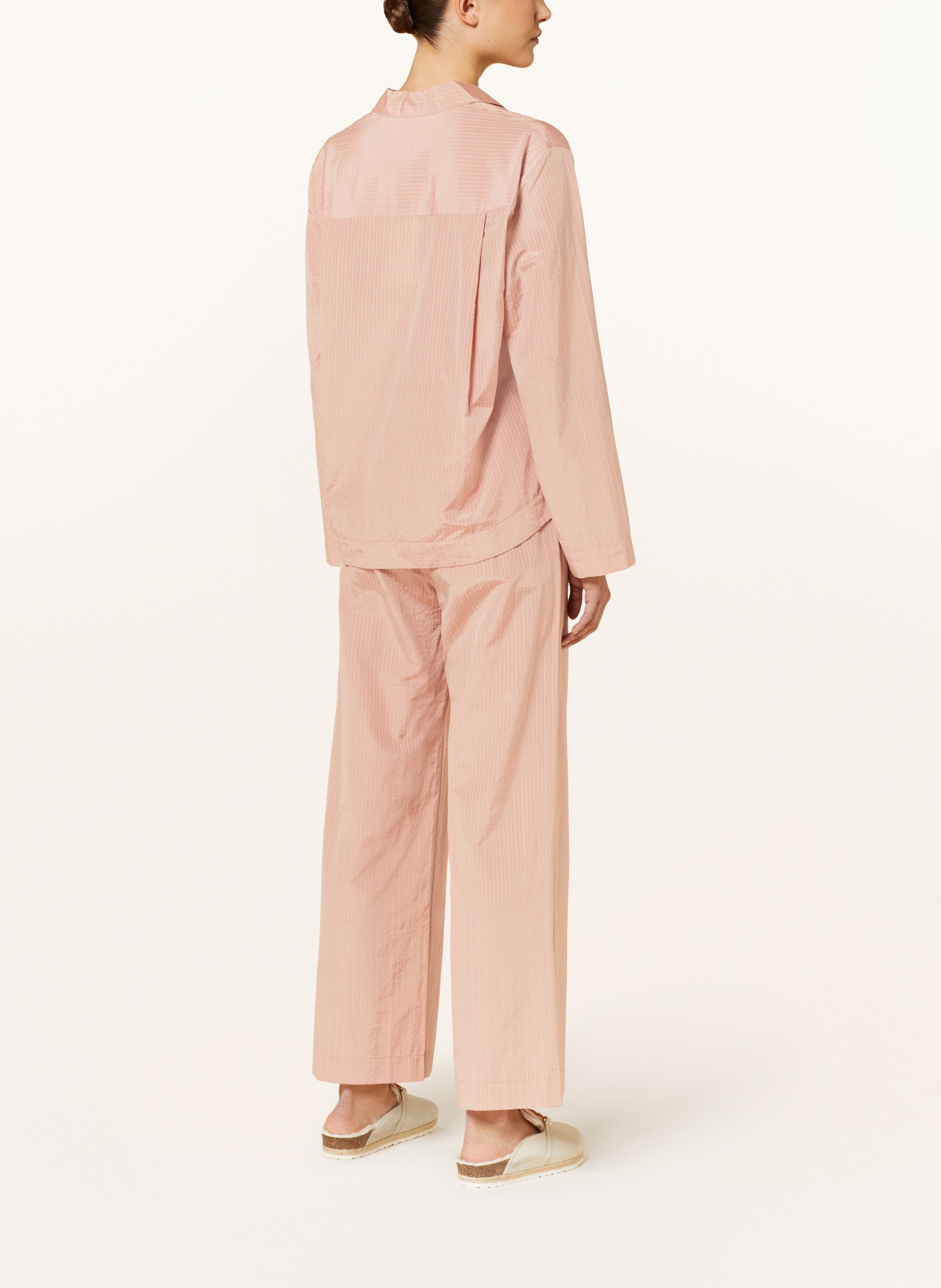 COS Pyžamové kalhoty s hedvábím a třpytivou přízí, Barva: TMAVĚ ORANŽOVÁ (Obrázek 3)