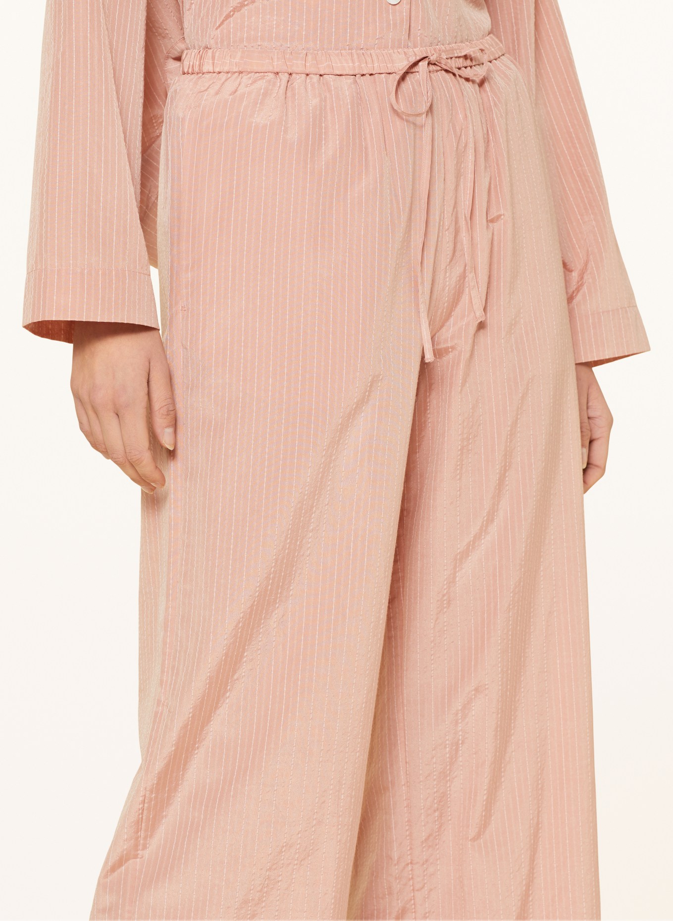 COS Pyžamové kalhoty s hedvábím a třpytivou přízí, Barva: TMAVĚ ORANŽOVÁ (Obrázek 5)