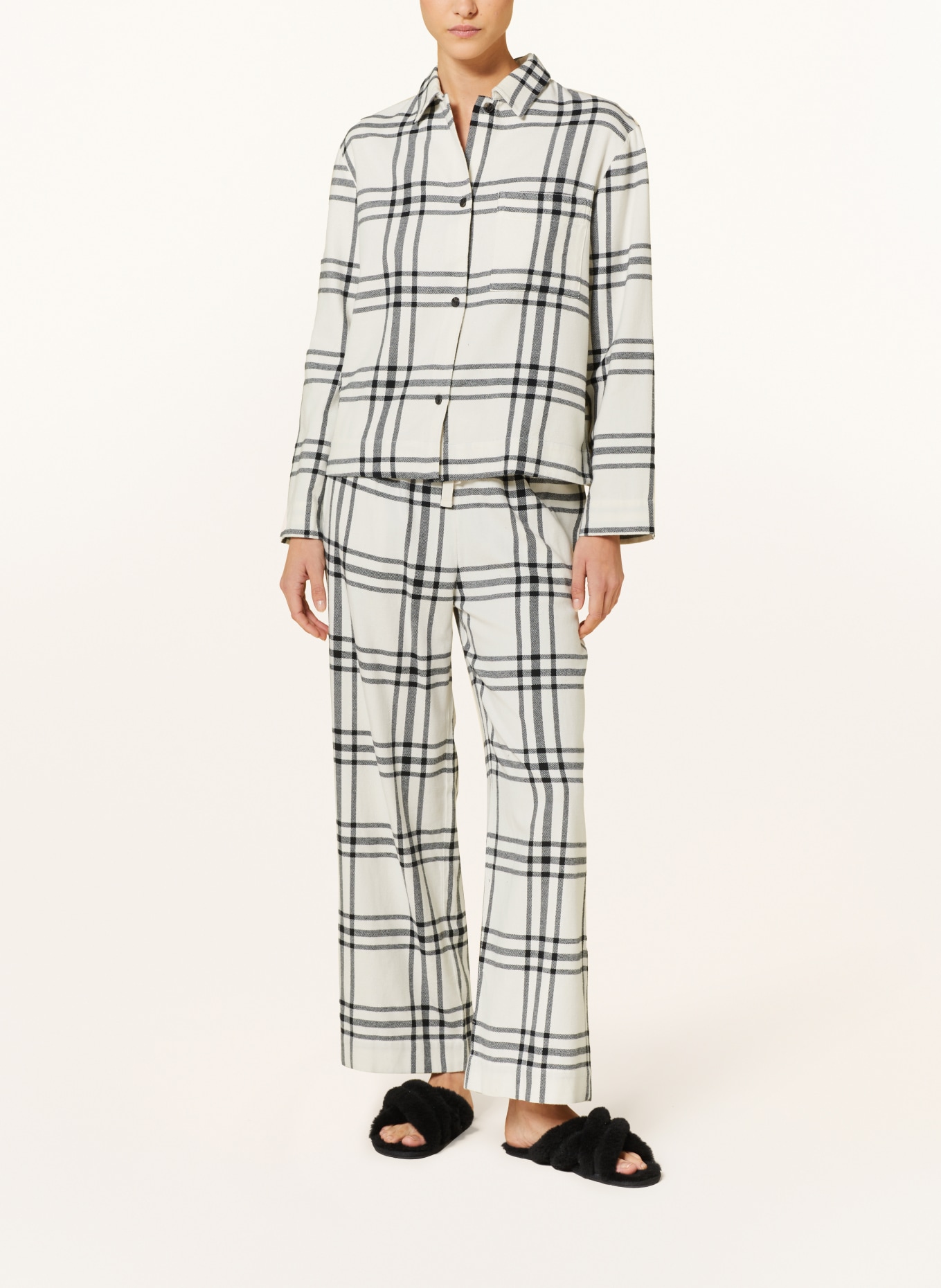 COS Flannel pajamas, Color: WHITE/ BLACK (Image 2)