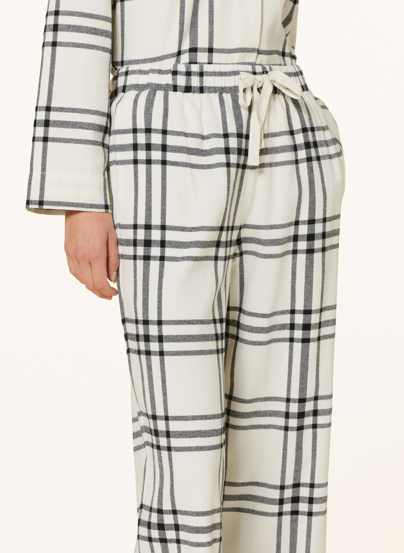 COS Flannel pajamas, Color: WHITE/ BLACK (Image 4)