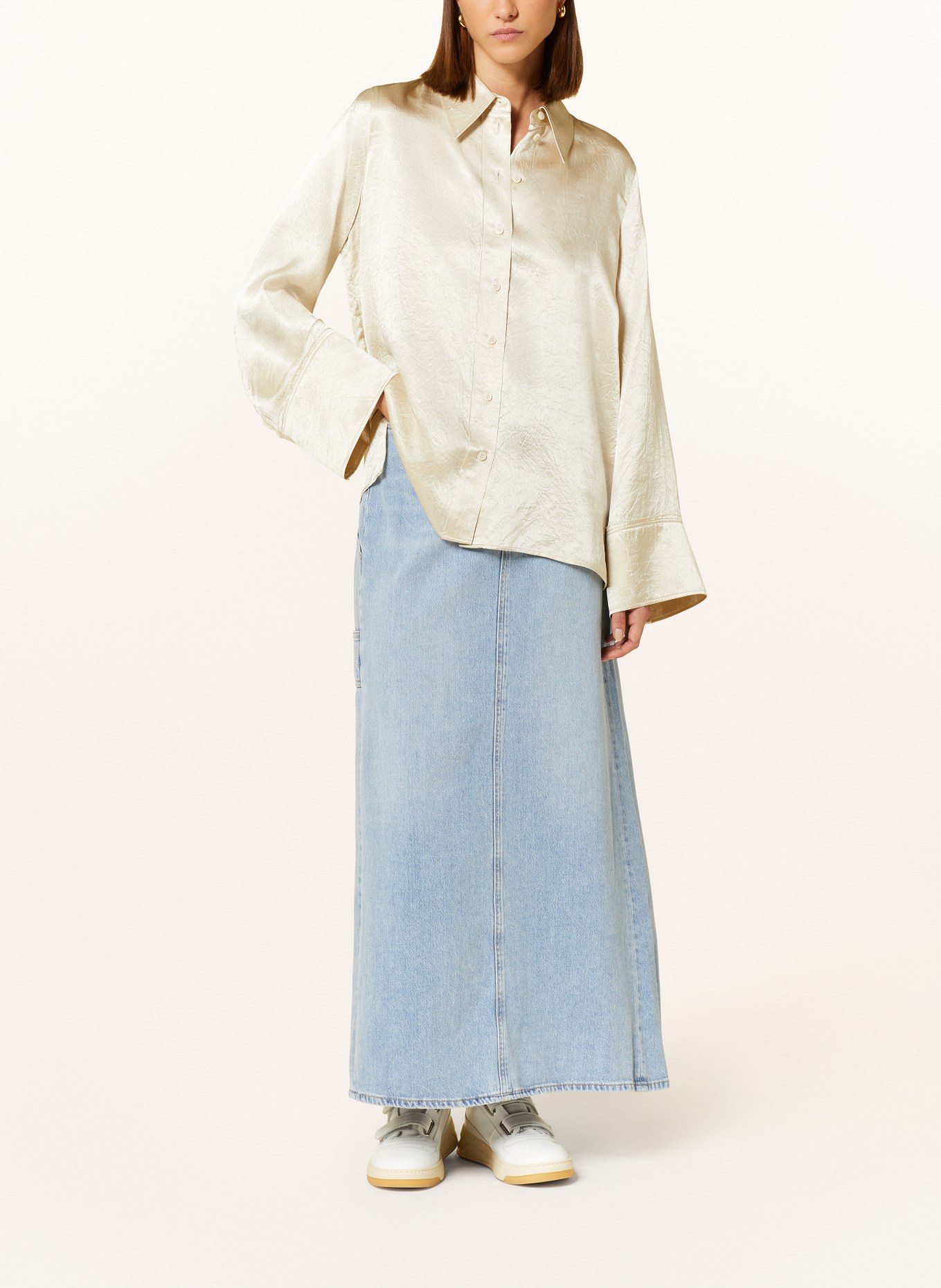 COS Shirt blouse MANDINA made of satin, Color: CREAM (Image 2)