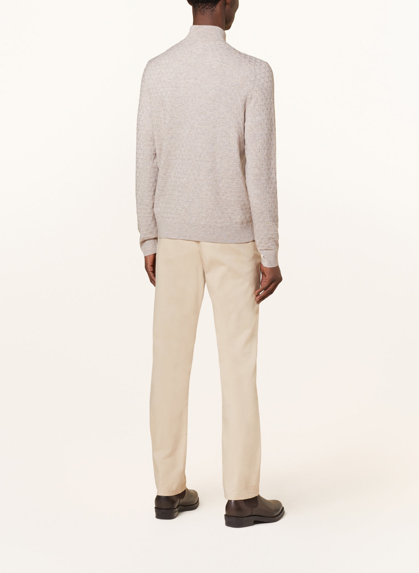 TED BAKER Half-zip sweater KURNLE, Color: LIGHT BROWN (Image 3)