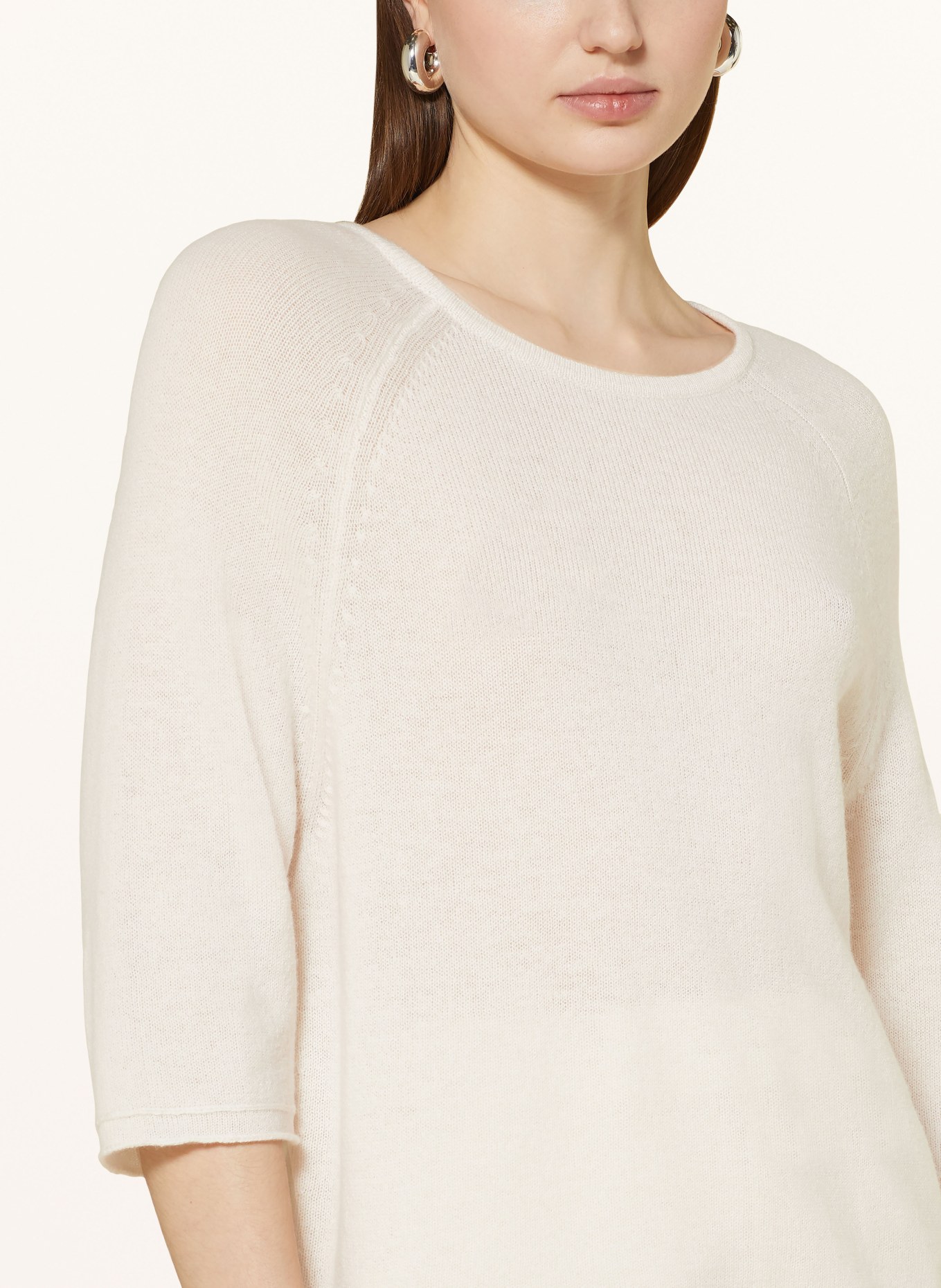 darling harbour Sweater with cashmere and 3/4 sleeves, Color: CREAM (Image 4)