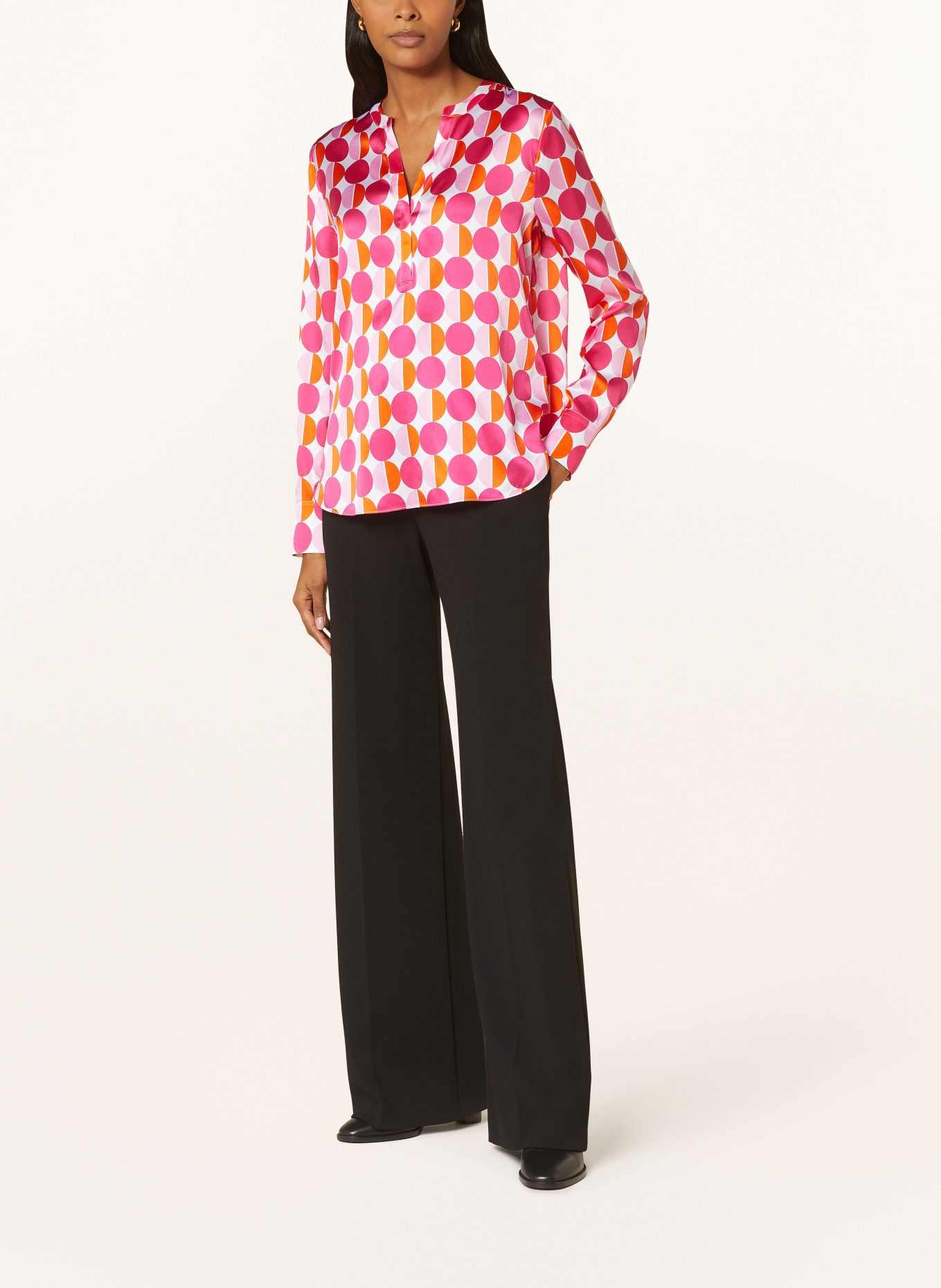 lilienfels Shirt blouse in silk, Color: PINK/ ORANGE/ PINK (Image 2)
