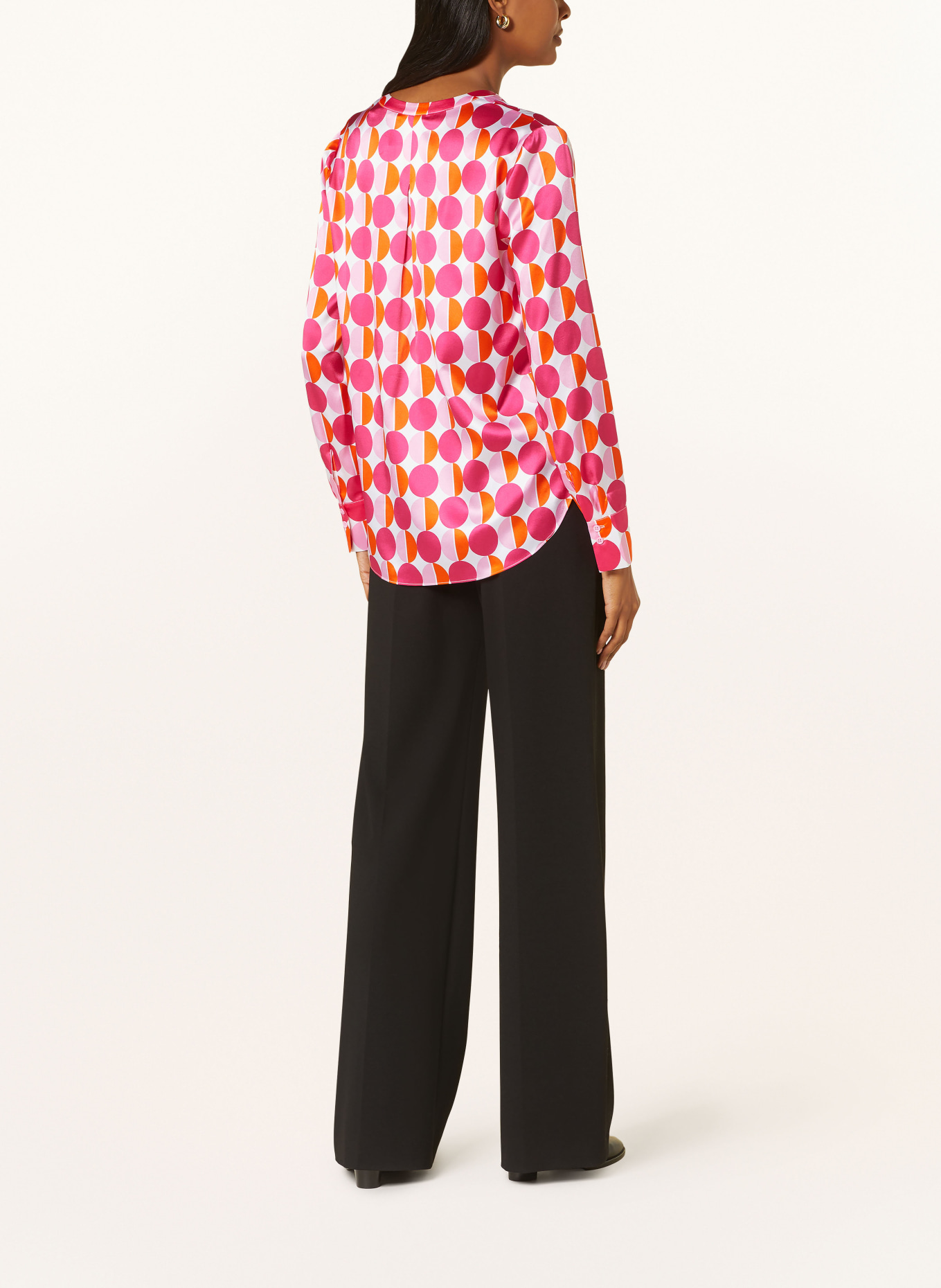 lilienfels Shirt blouse in silk, Color: PINK/ ORANGE/ PINK (Image 3)